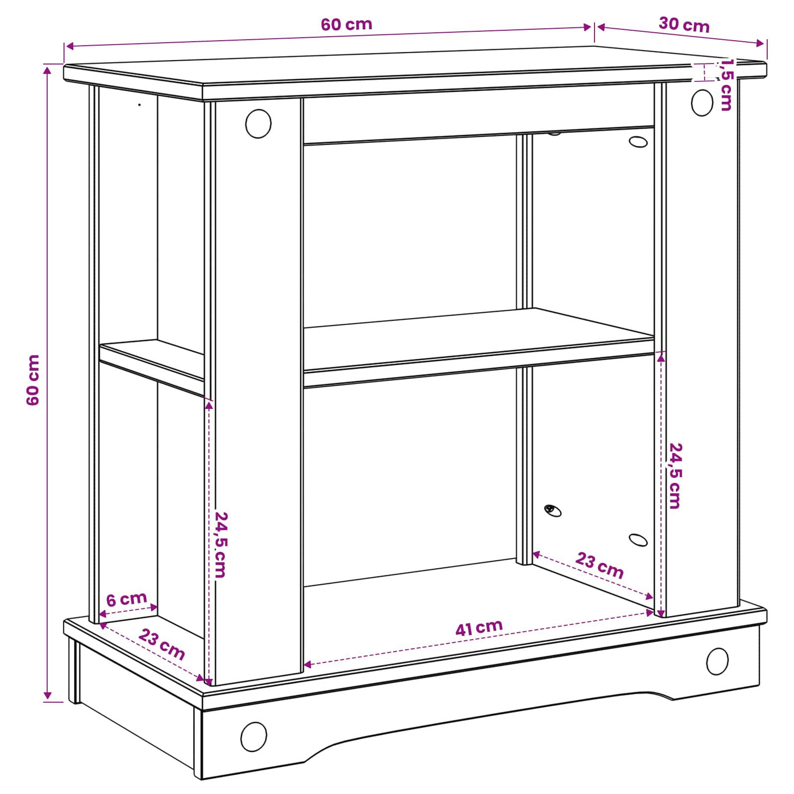 Supporto per Acquario CORONA Bianco e marrone 60 x 30 x 60 cm