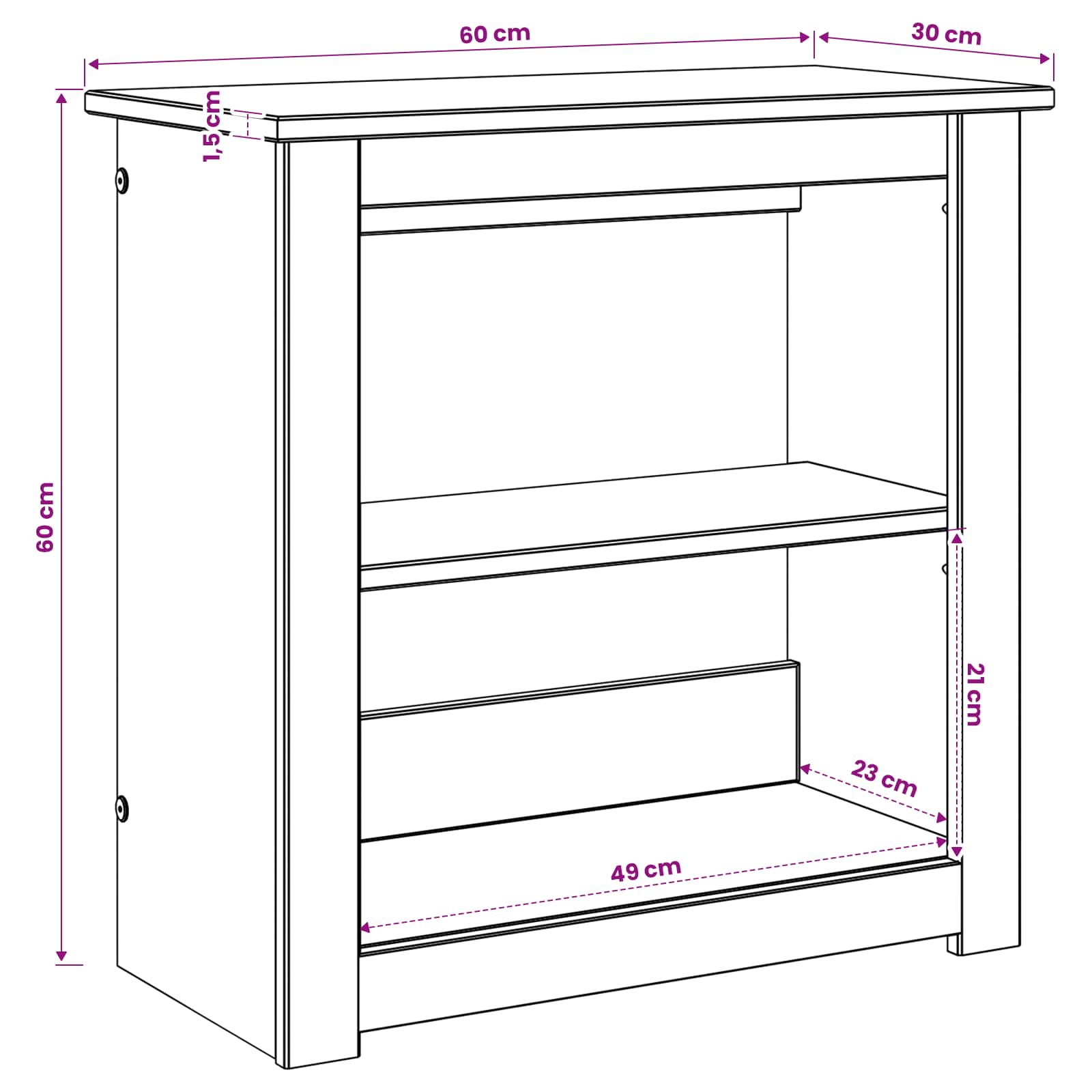 Supporto per Acquario PANAMA Bianco e marrone 60 x 30 x 60 cm
