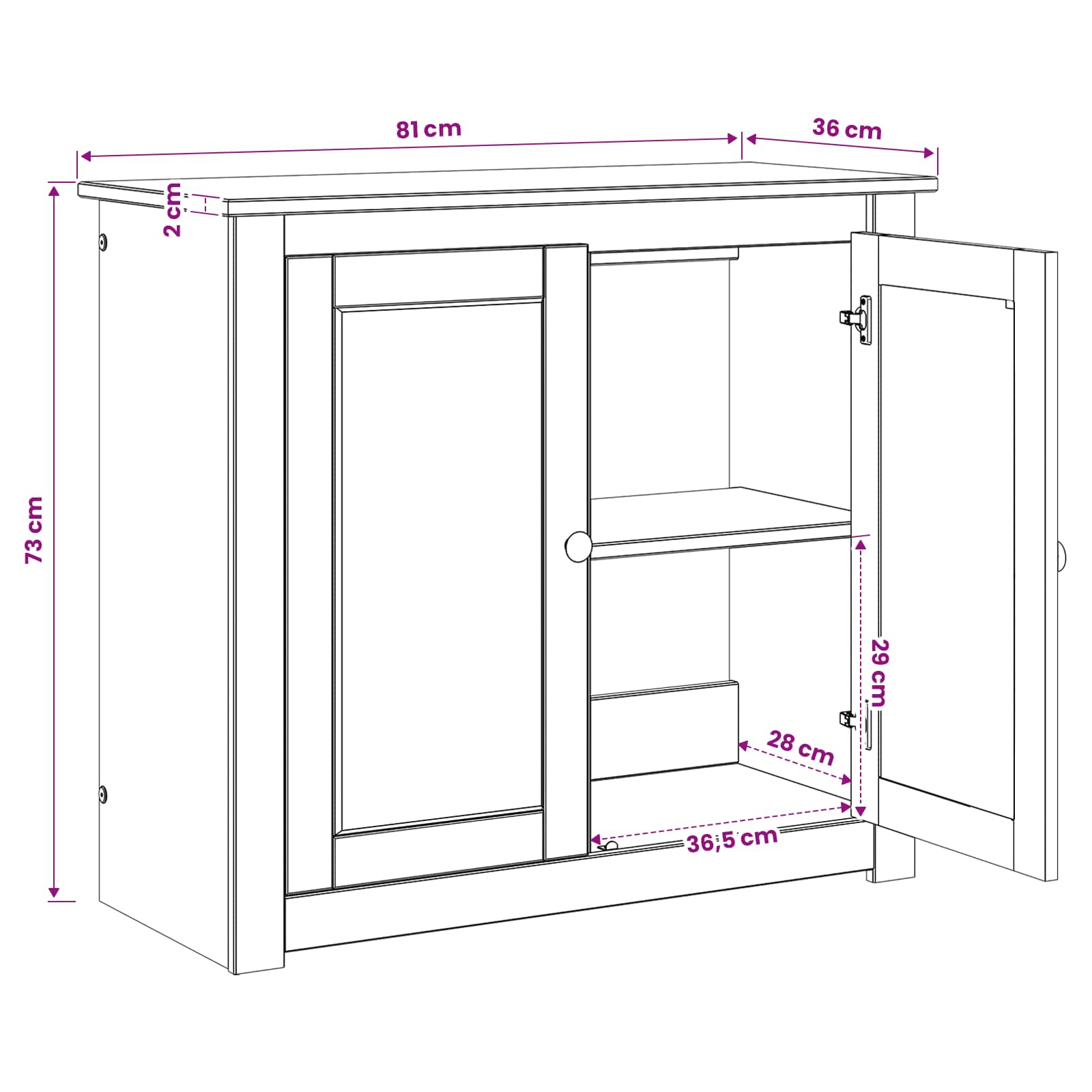 Supporto per Acquario PANAMA Marrone 81 x 36 x 73 cm 250 kg