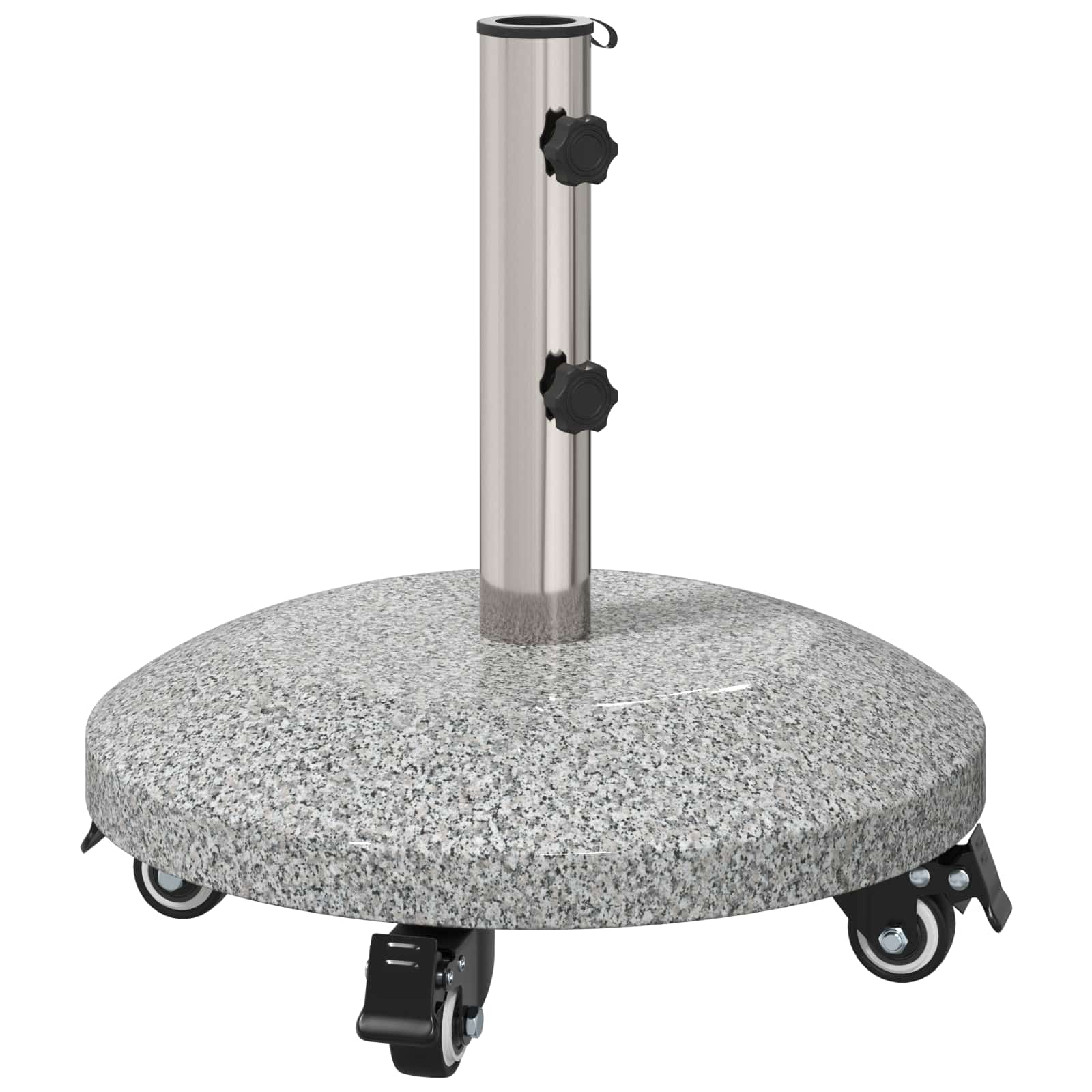 Base per Ombrello in Granito con Ruote per Pali da 4-5 cm