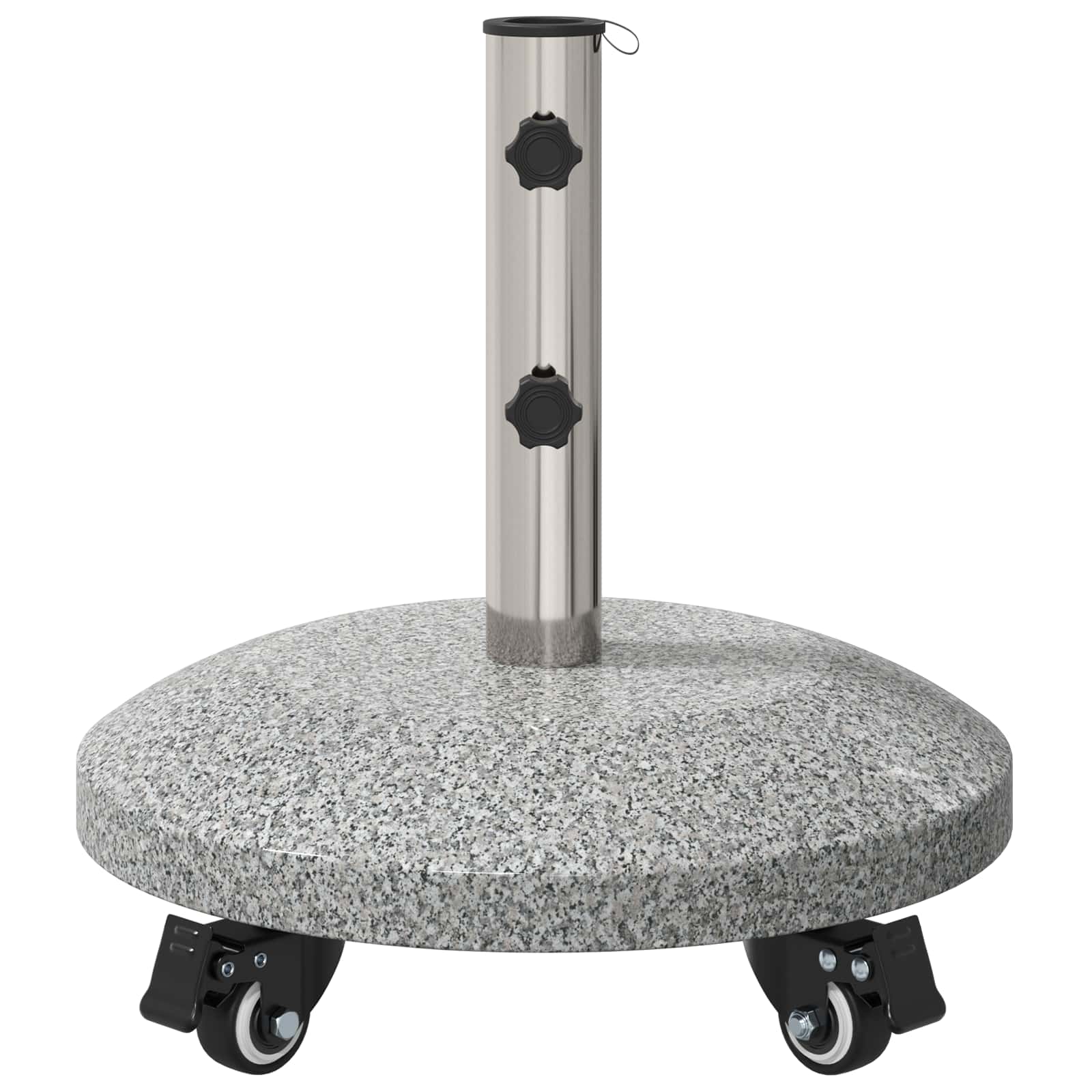 Base per Ombrello in Granito con Ruote per Pali da 4-5 cm