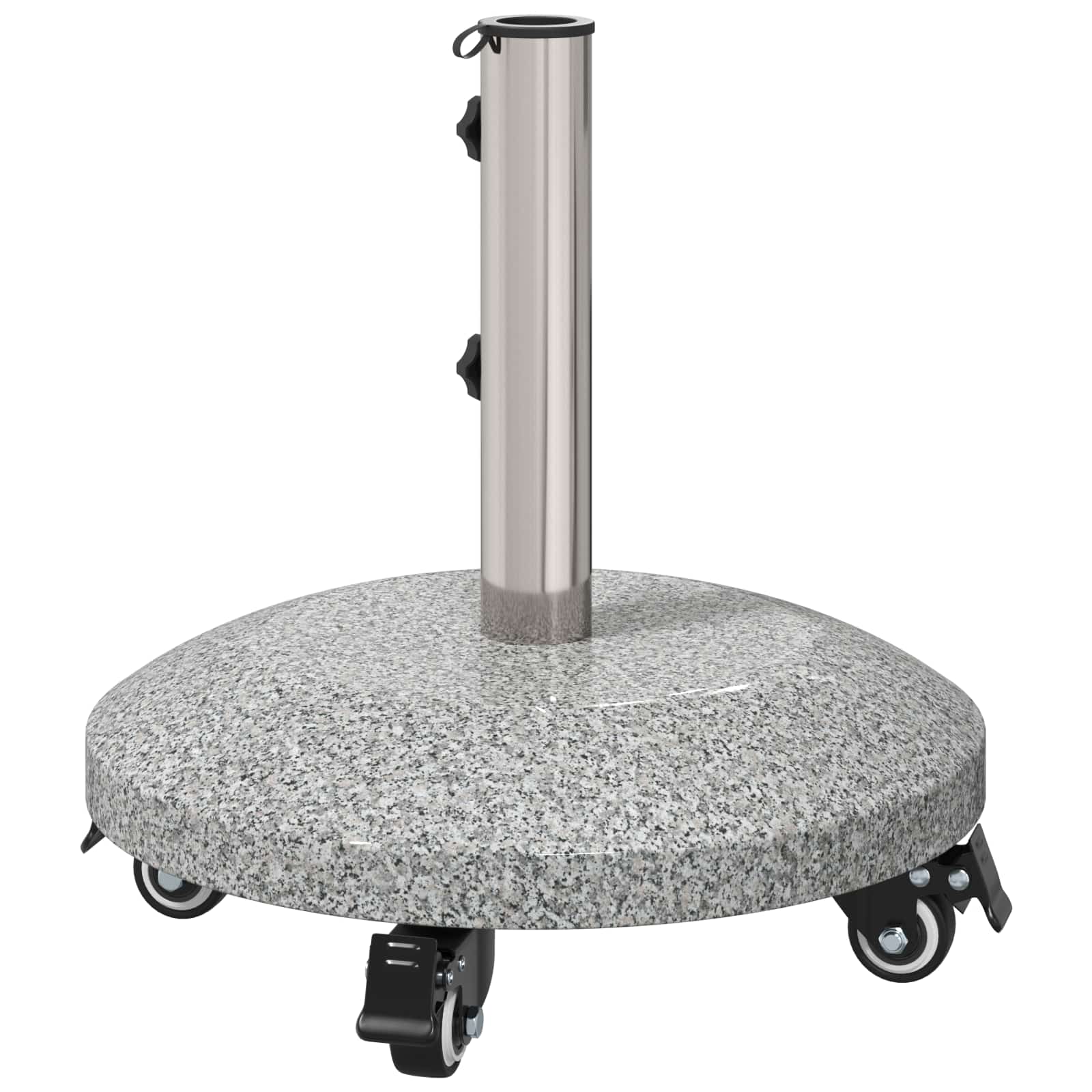 Base per Ombrello in Granito con Ruote per Pali da 4-5 cm