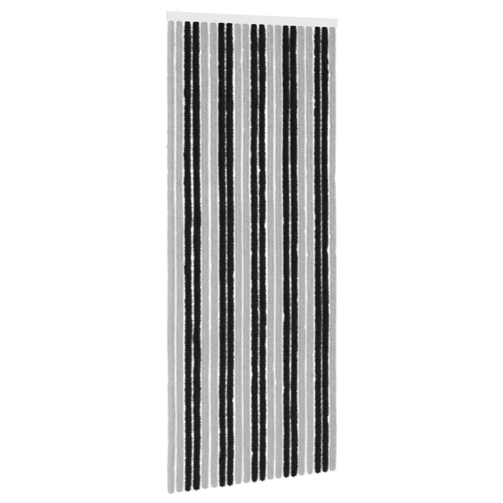 Tenda per insetti in chenille Grigio e Nero 90 x 220 cm 100% PP