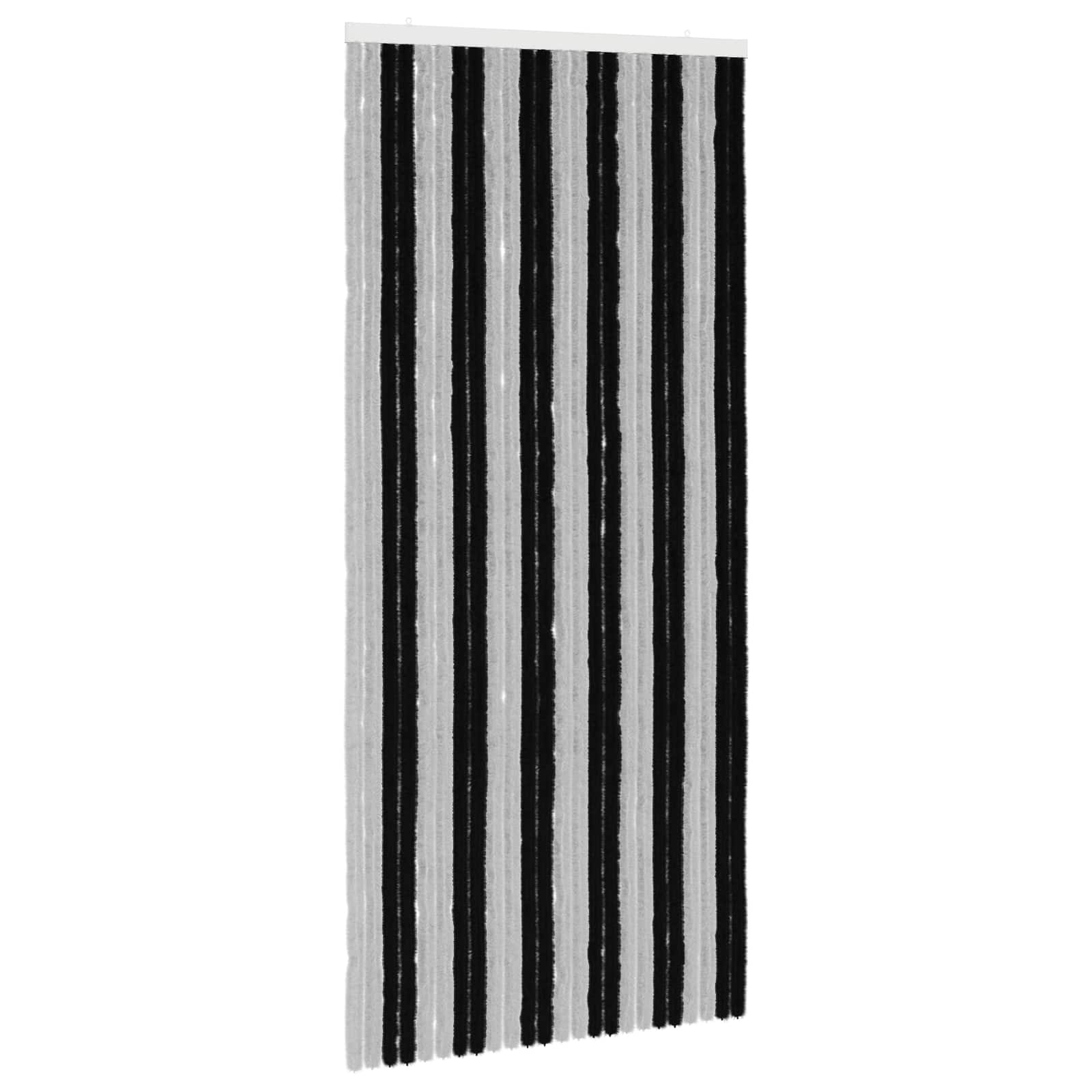 Tenda per insetti in chenille Grigio e Nero 100 x 220 cm