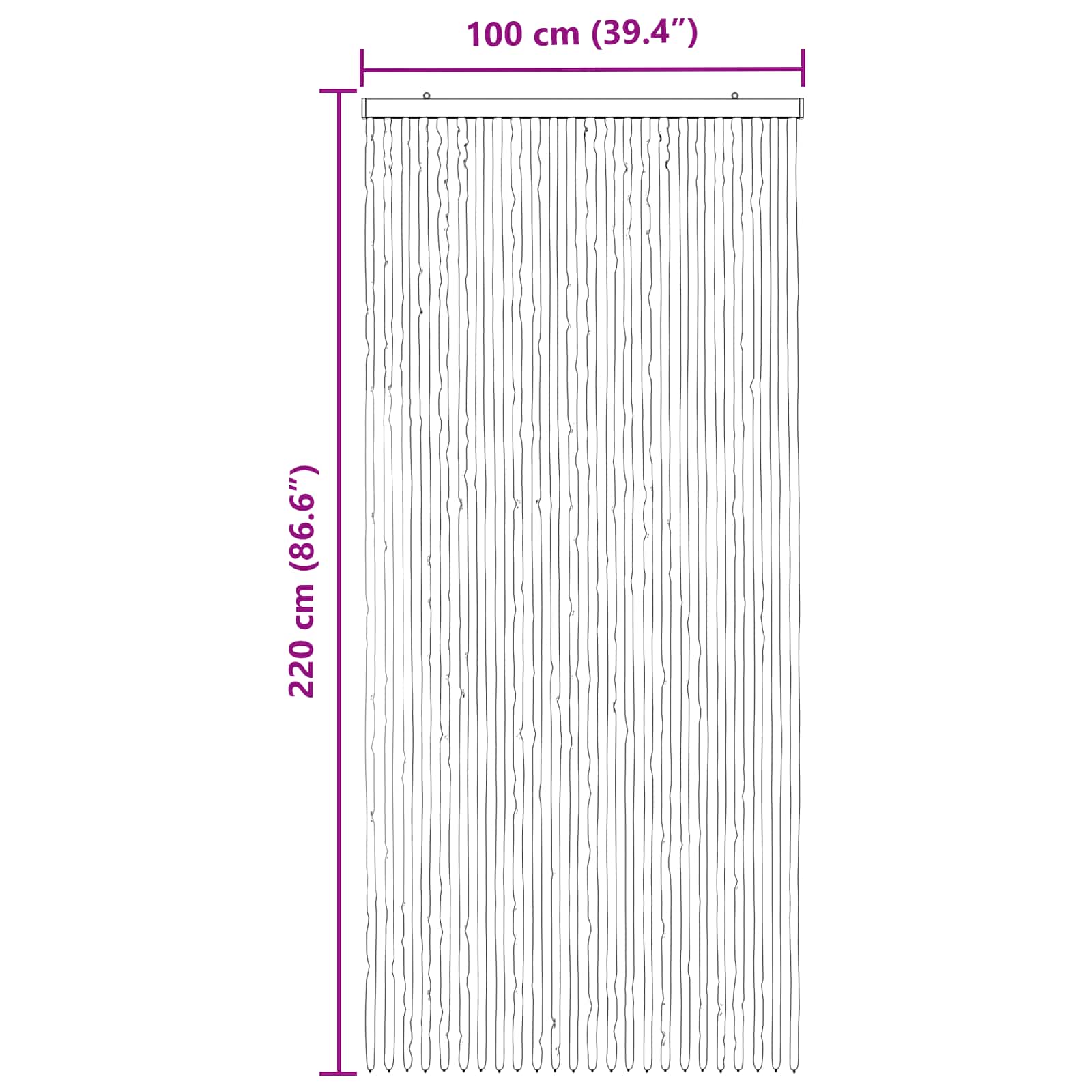 Tenda per insetti in chenille Grigio e Nero 100 x 220 cm