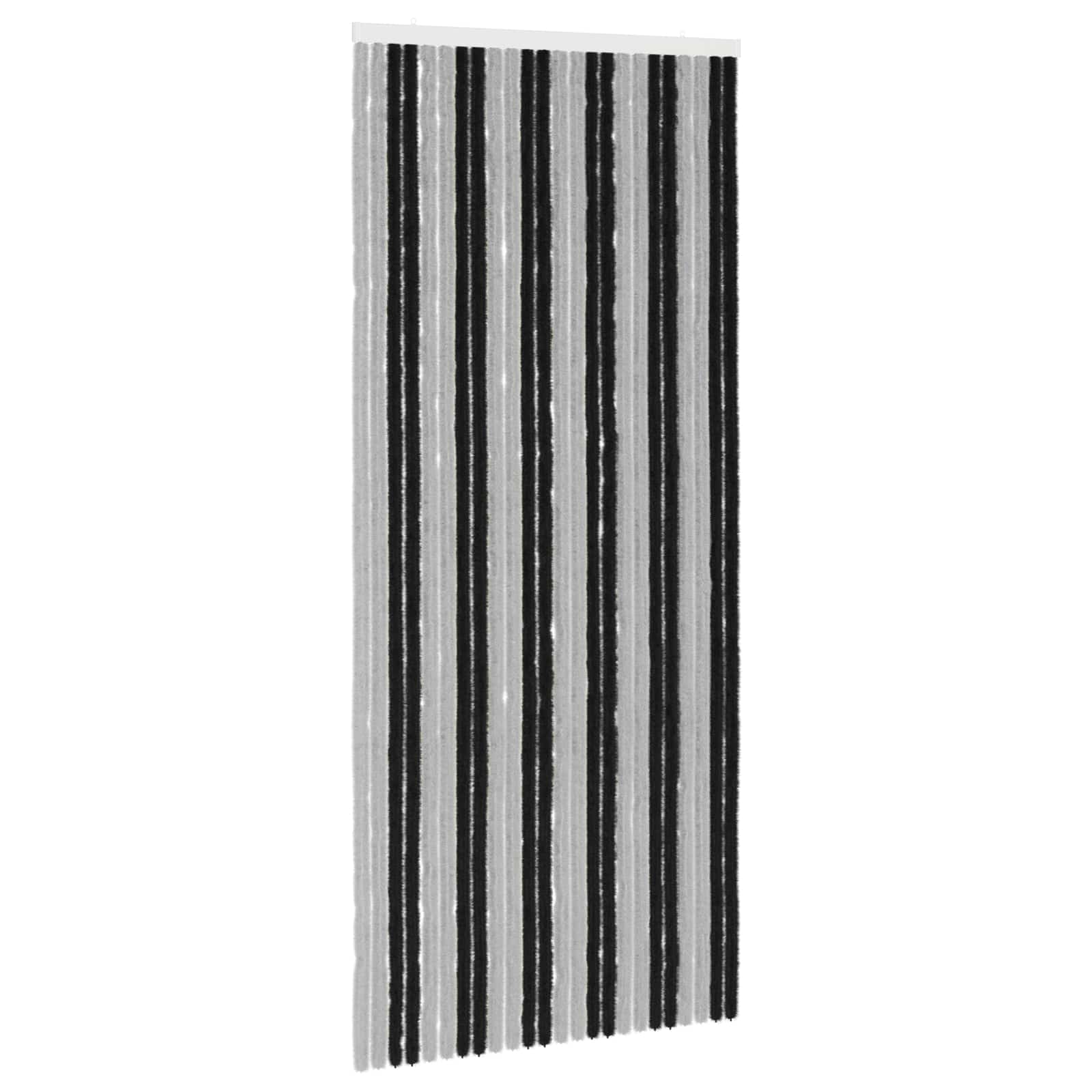 Tenda per insetti in chenille Grigio e Nero 100 x 230 cm