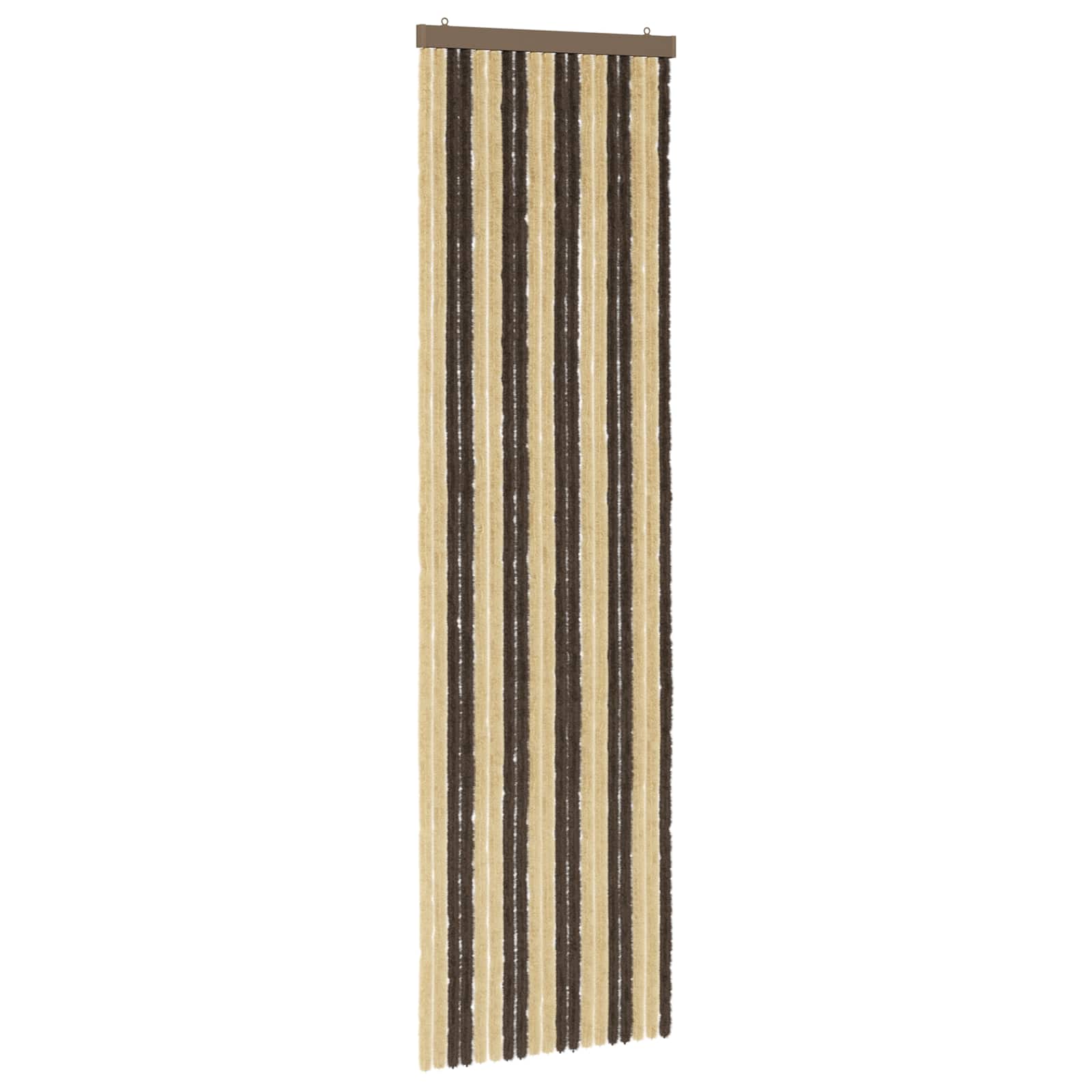 Tenda per insetti in chenille Marrone Scuro e Beige 56 x 200 cm