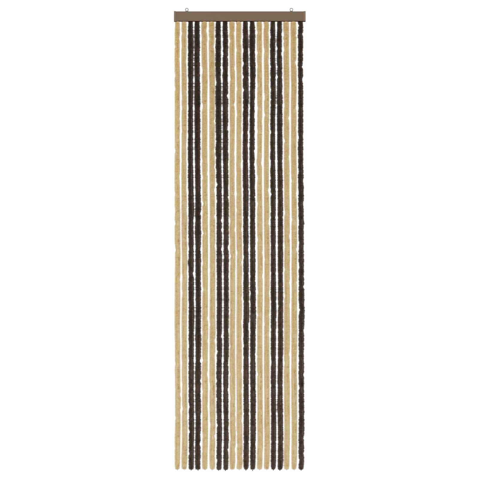 Tenda per insetti in chenille Marrone Scuro e Beige 56 x 200 cm