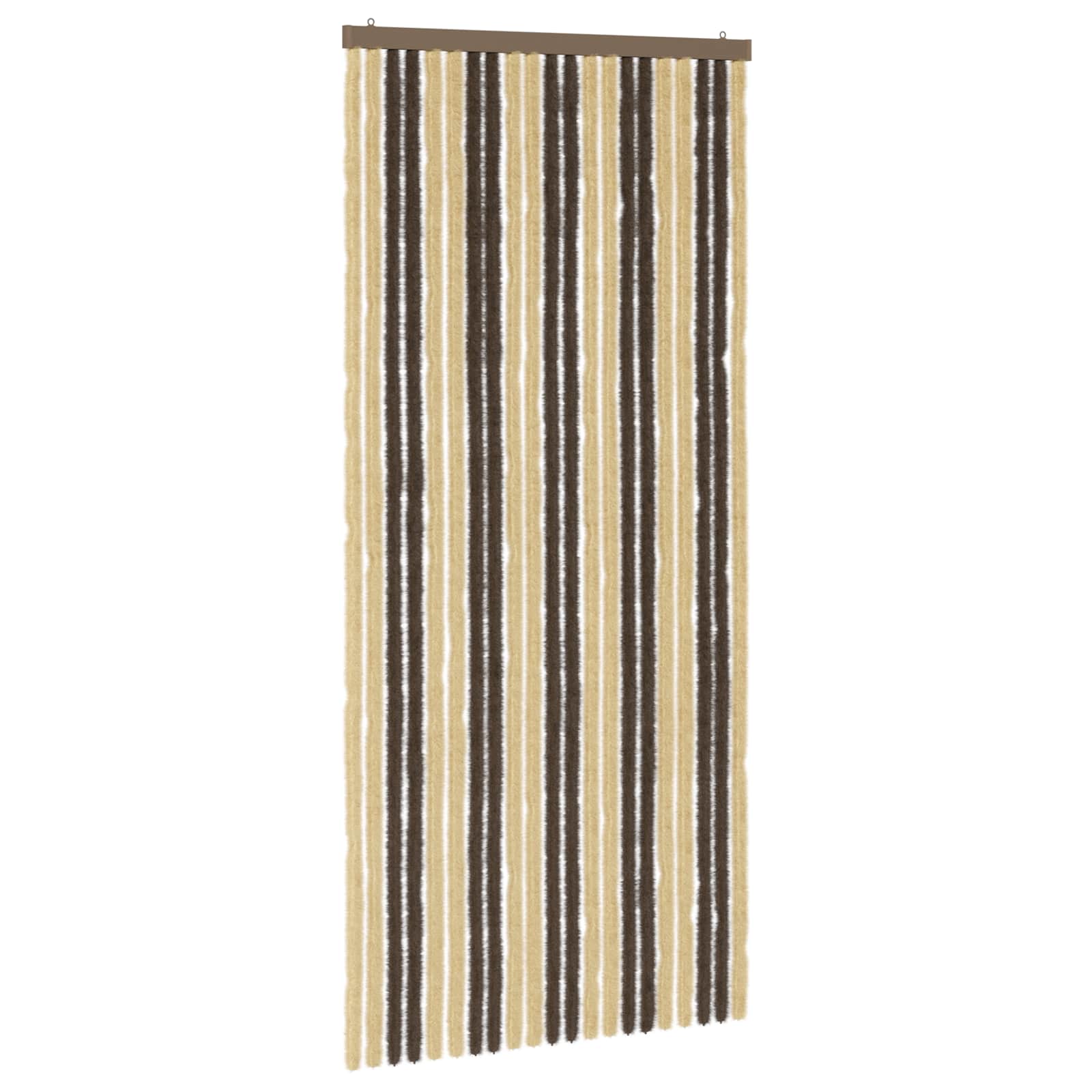 Tenda per insetti in chenille Marrone Scuro e Beige 90 x 200 cm