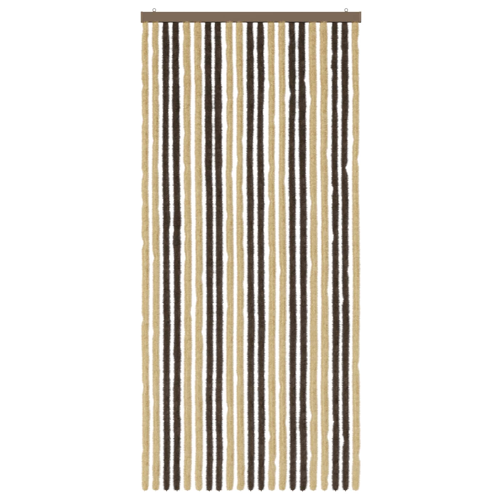 Tenda per insetti in chenille Marrone Scuro e Beige 90 x 200 cm
