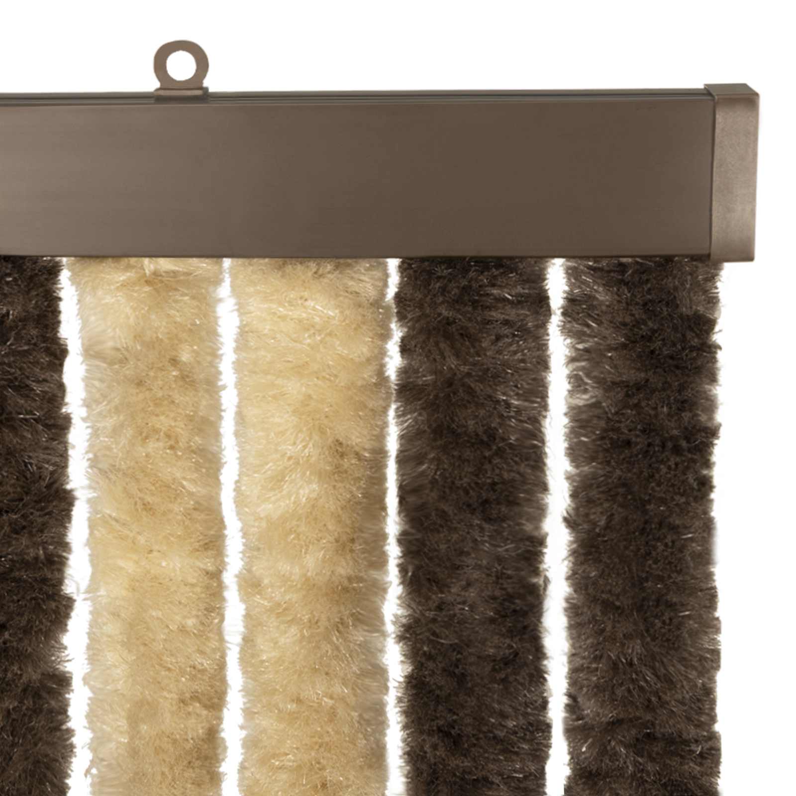 Tenda per insetti in chenille Marrone Scuro e Beige 90 x 200 cm