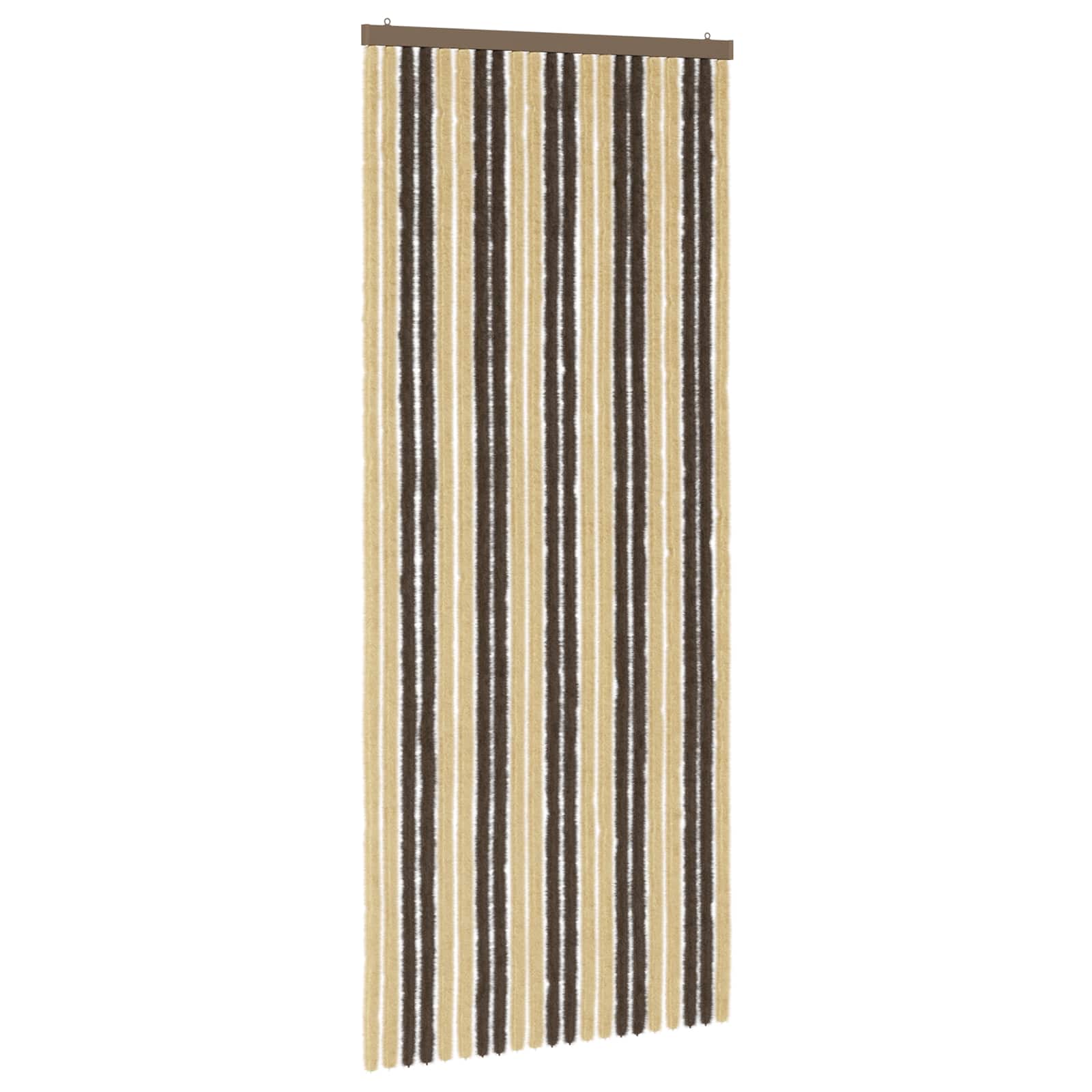 Tenda per insetti in chenille Marrone Scuro e Beige 90 x 220 cm
