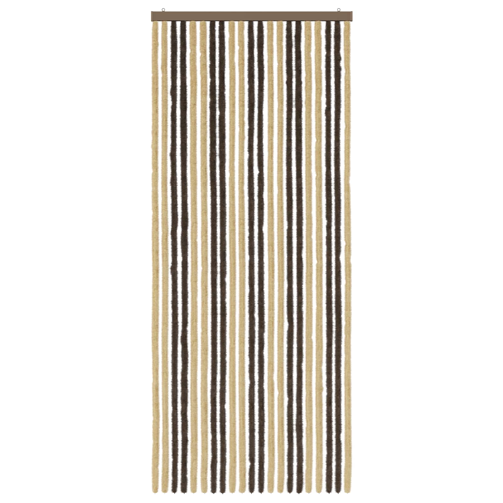 Tenda per insetti in chenille Marrone Scuro e Beige 90 x 220 cm