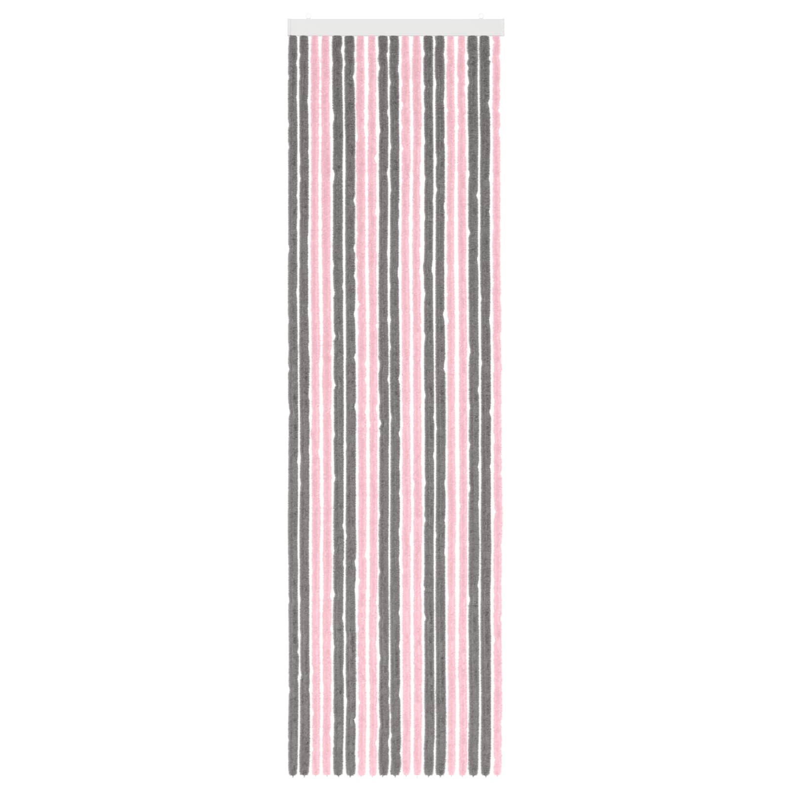 Tenda per insetti in chenille Grigio Argento e Rosa 56 x 200 cm
