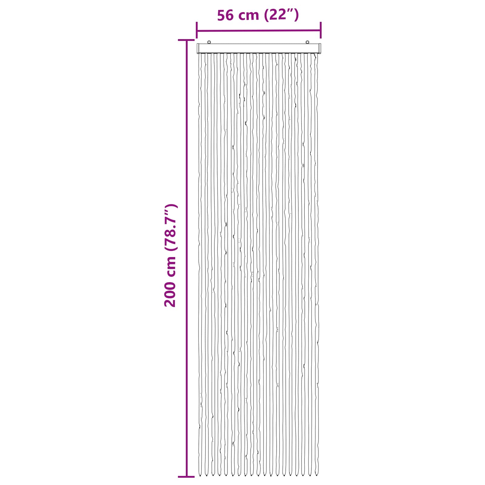 Tenda per insetti in chenille Marrone e Beige 56 x 200 cm