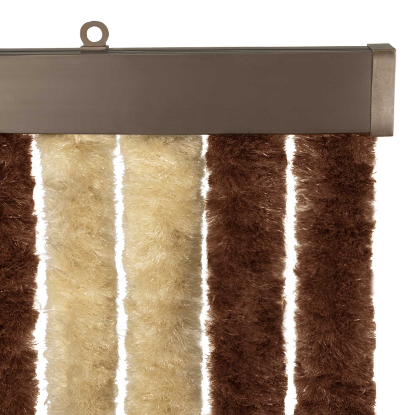 Tenda per insetti in chenille Marrone e Beige 90 x 220 cm