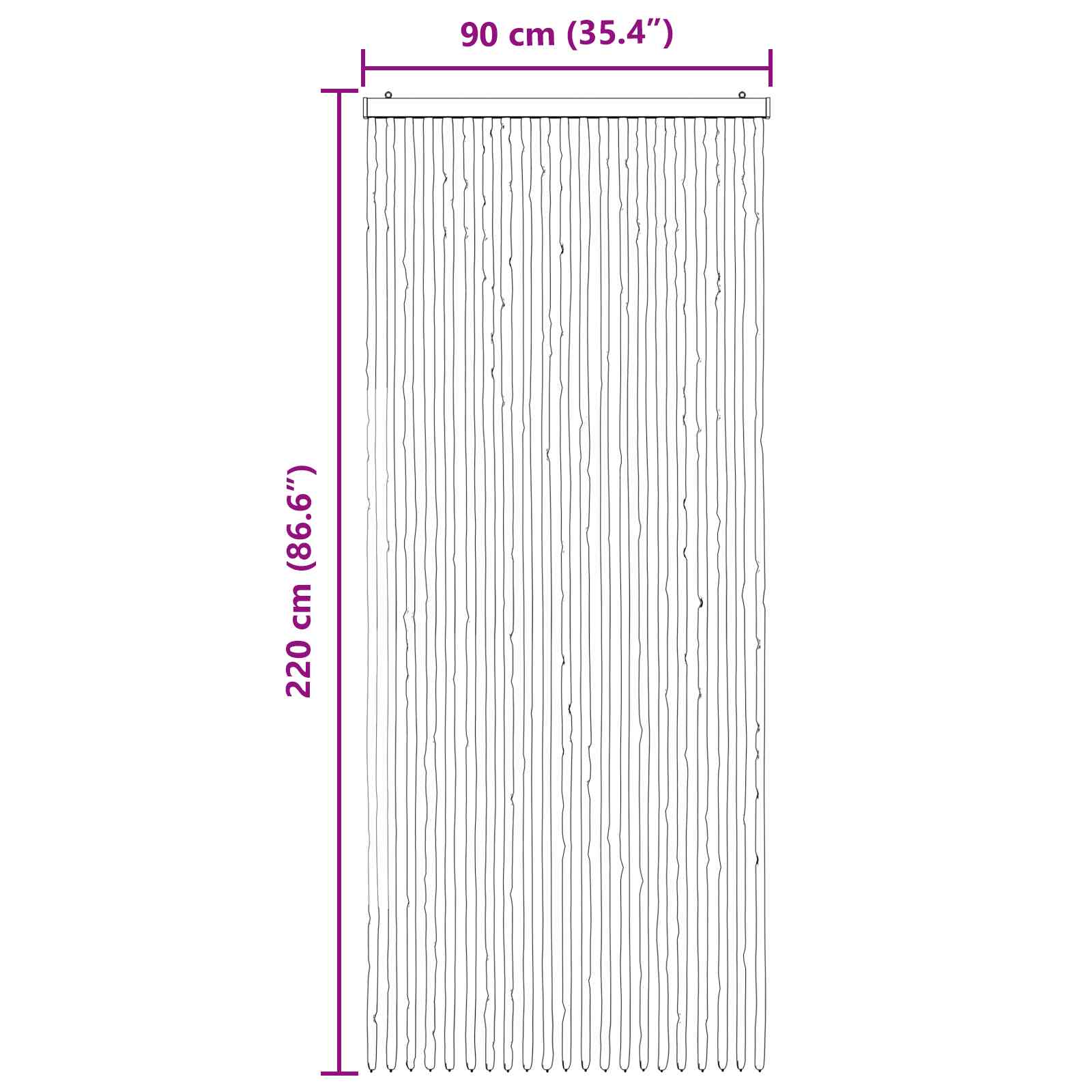 Tenda per insetti in chenille Marrone e Beige 90 x 220 cm