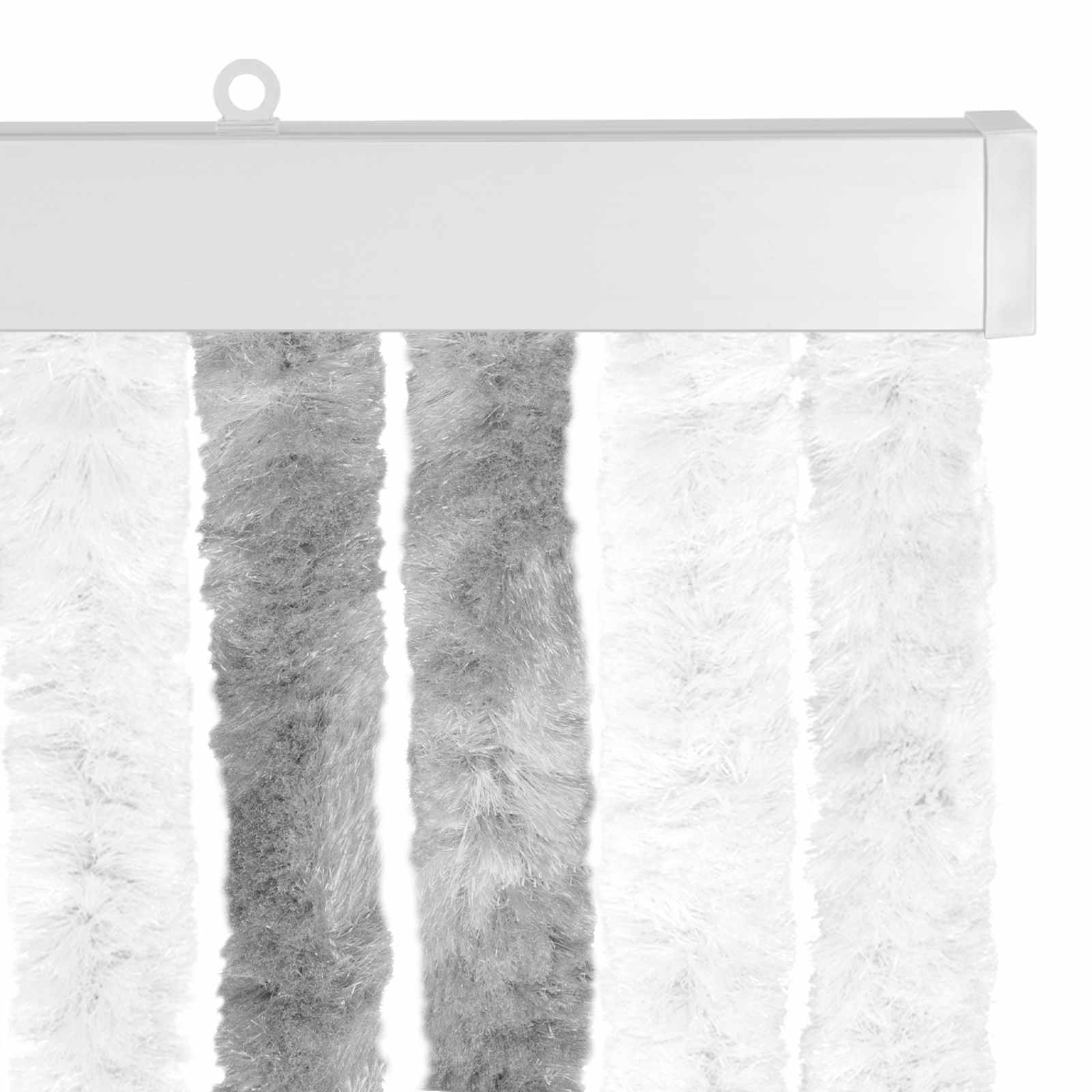 Tenda per insetti in chenille Grigio e Bianco 100 x 220 cm