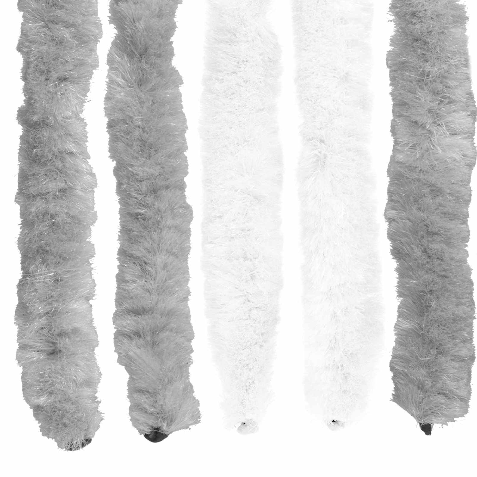 Tenda per insetti in chenille Grigio e Bianco 100 x 220 cm