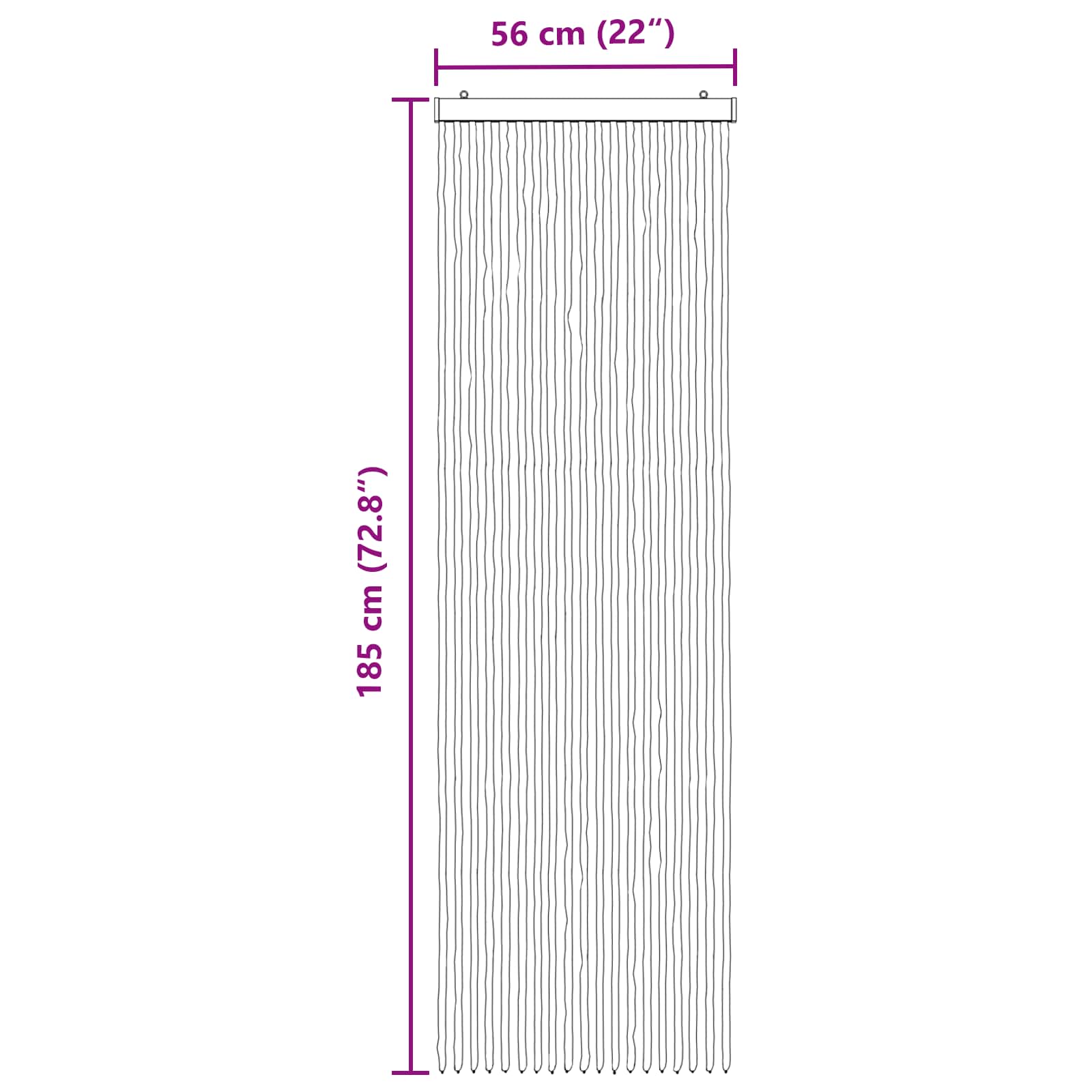 Tenda per insetti in chenille Grigio e Beige 56 x 185 cm