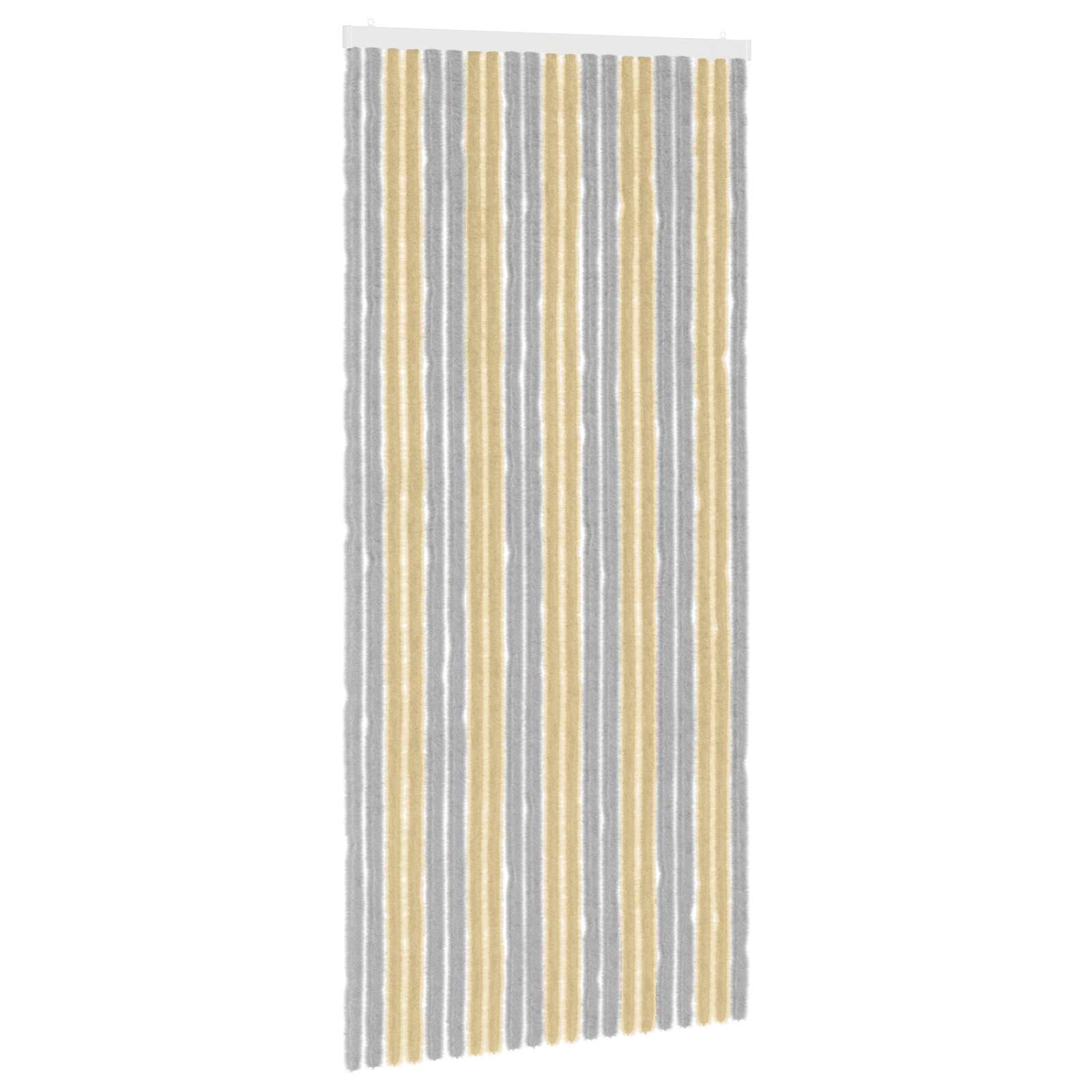 Tenda per insetti in chenille Grigio e Beige 90 x 200 cm