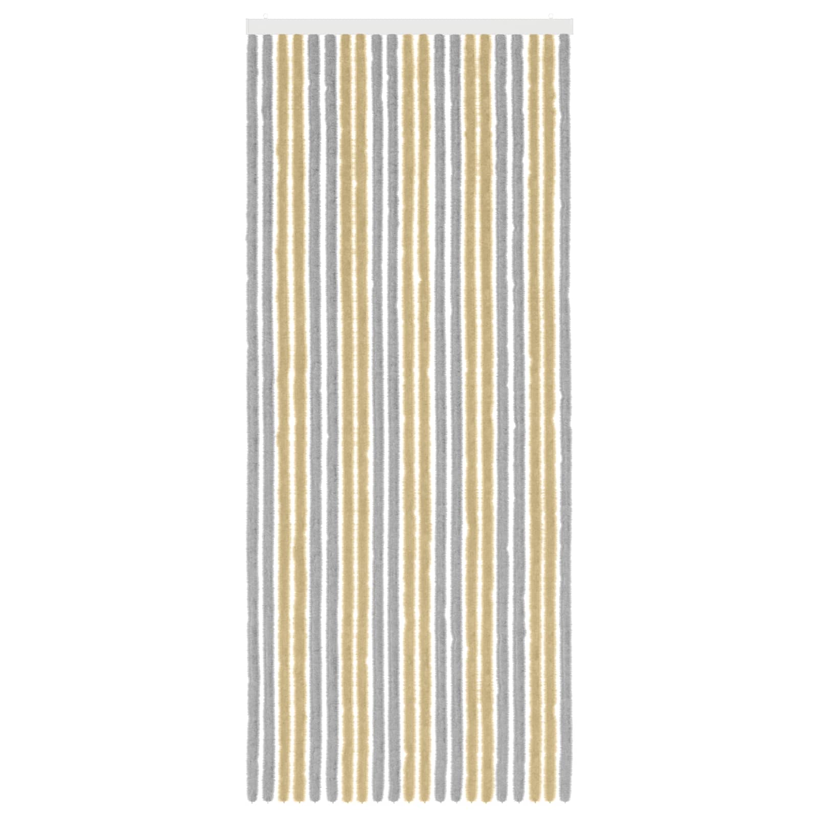 Tenda per insetti in chenille Grigio e Beige 90 x 220 cm