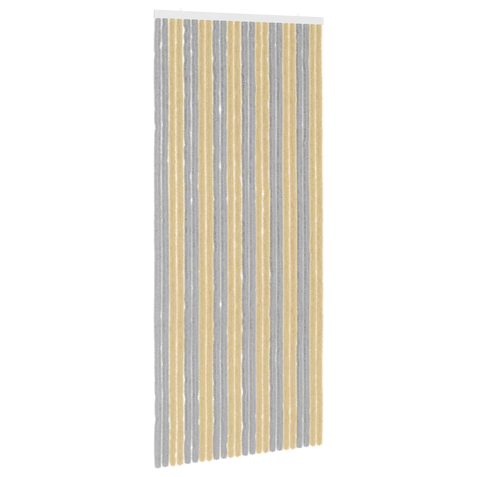 Tenda per insetti in chenille Grigio e Beige 100 x 230 cm