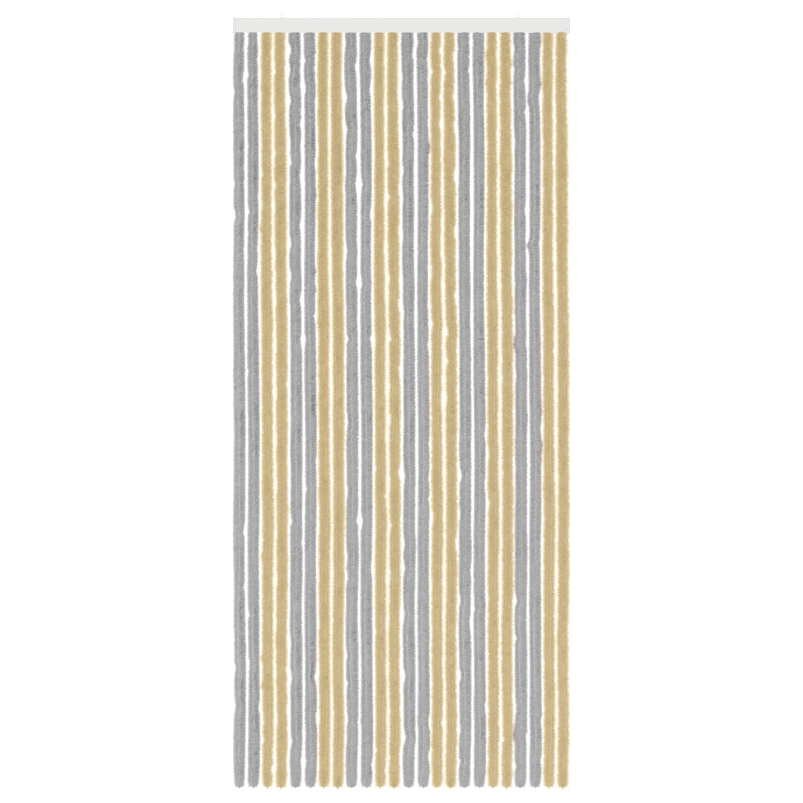 Tenda per insetti in chenille Grigio e Beige 100 x 230 cm