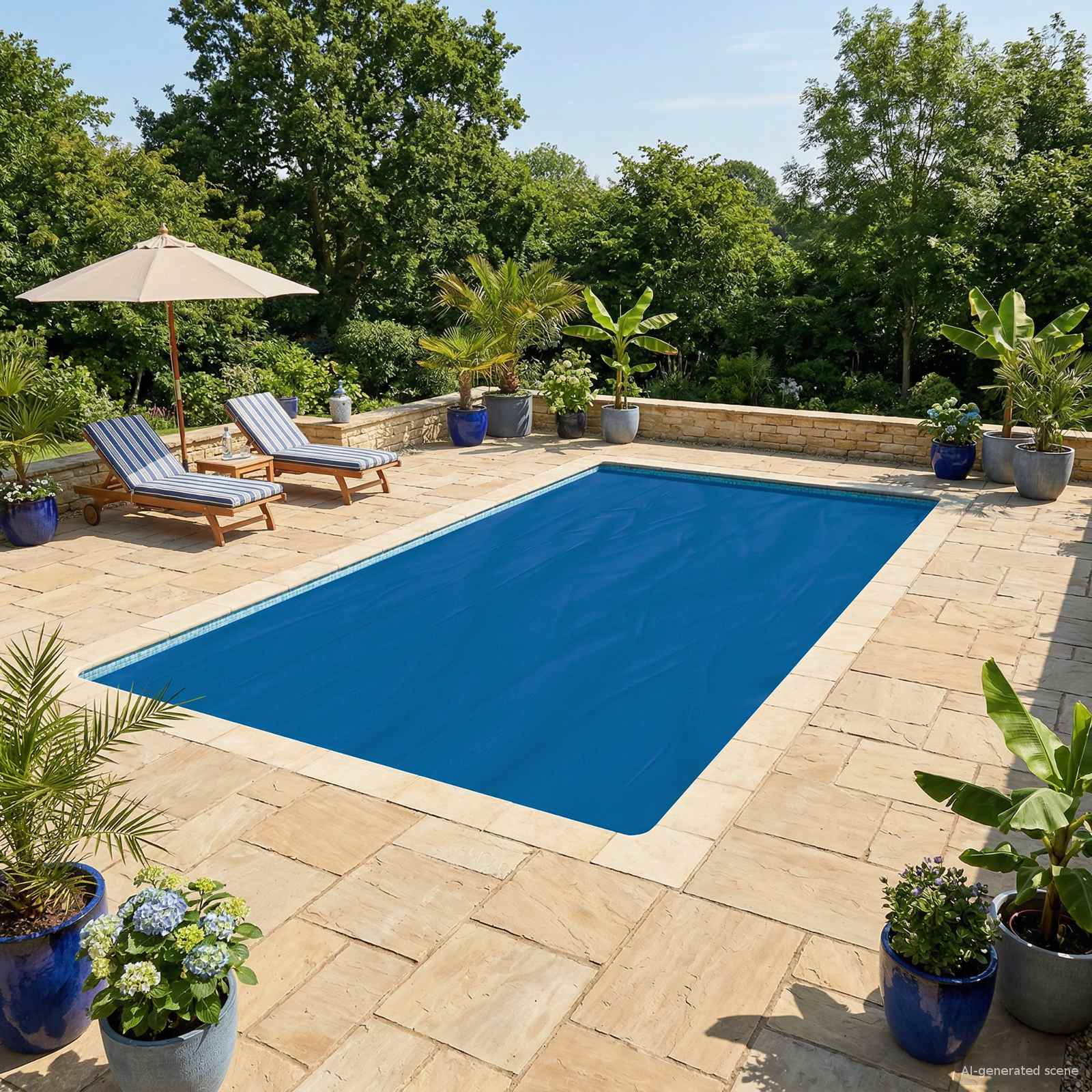Copertura solare per piscina 1000 x 500 cm 110 μm Quadrato PE