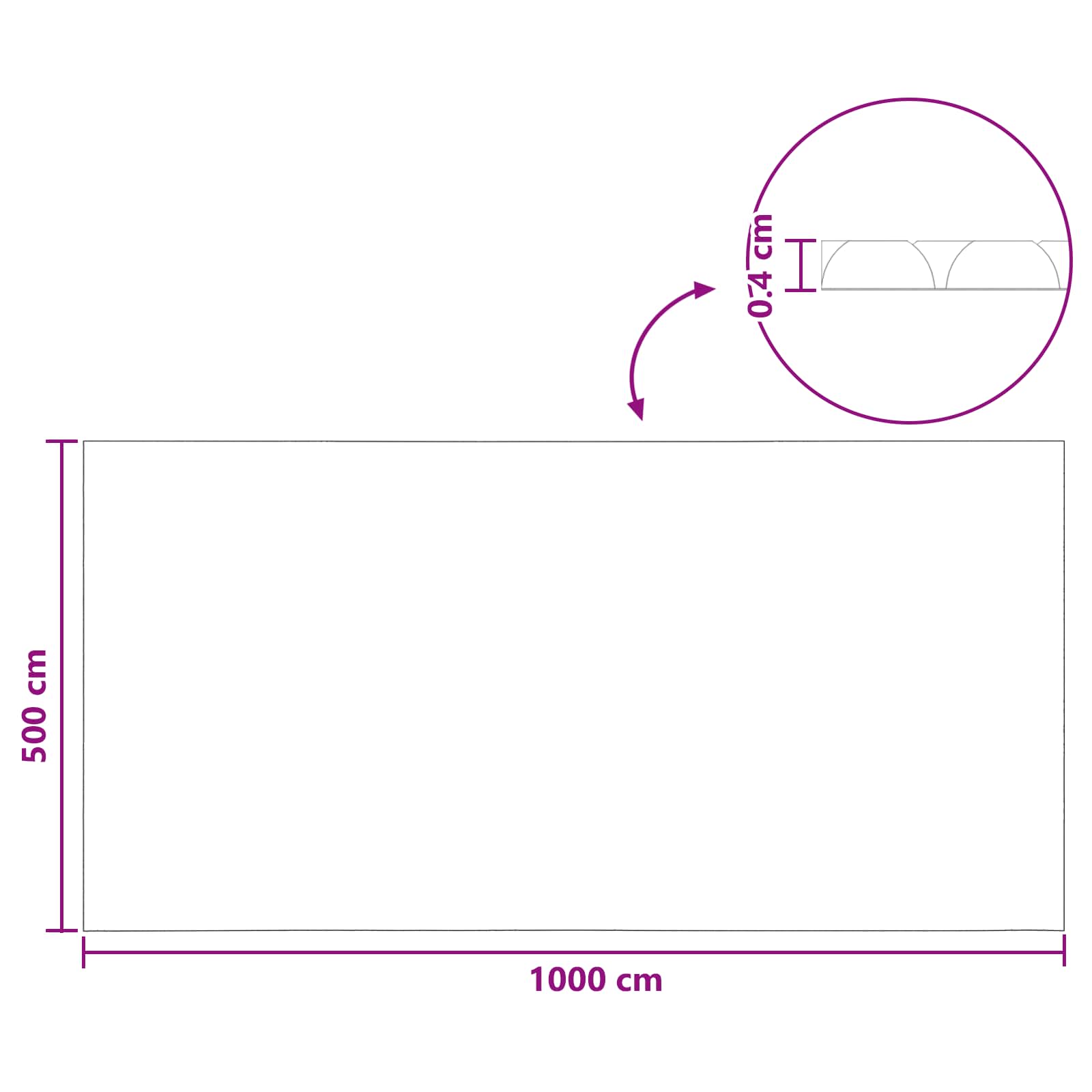 Copertura solare per piscina 1000 x 500 cm 110 μm Quadrato PE