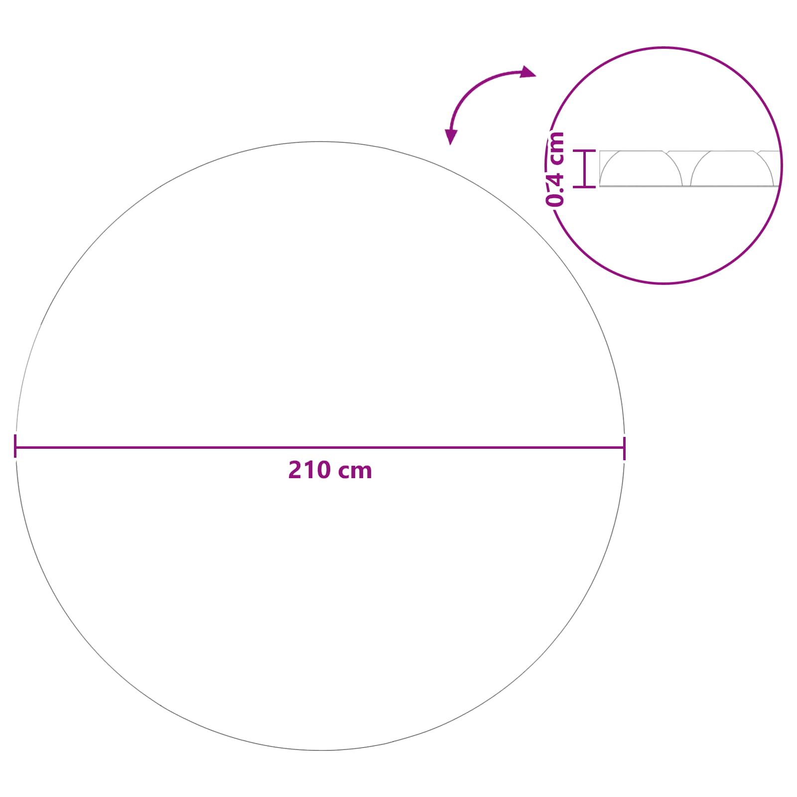 Copertura Solare per Piscina di Alta Qualità Ø 210 cm 200 μm PE