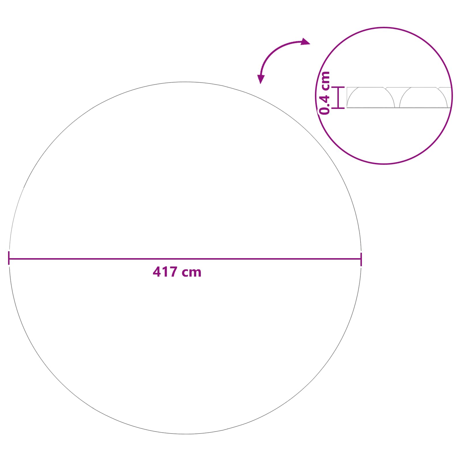 Copertura Solare per Piscina di Alta Qualità Ø 417 cm 200 μm PE