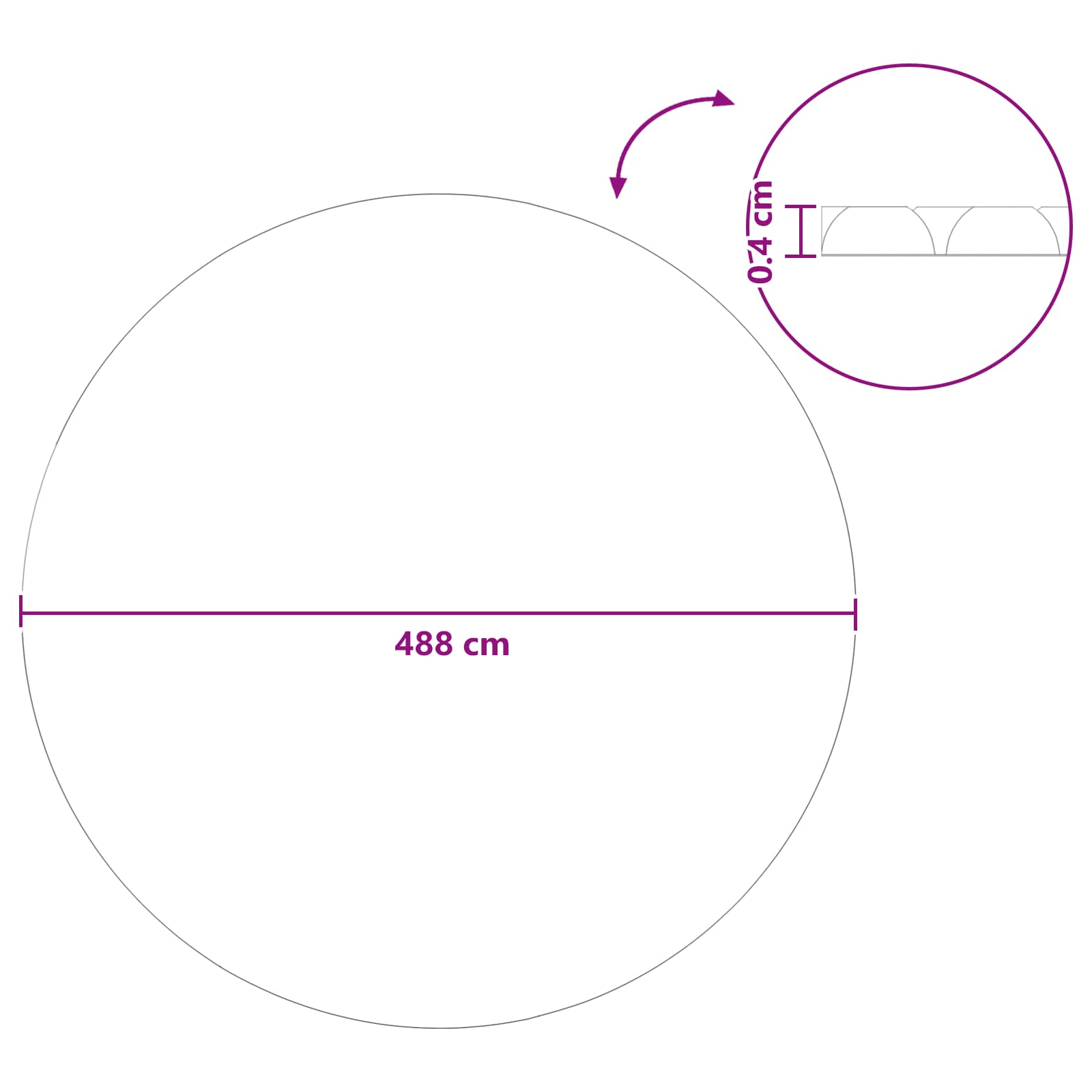 Copertura Solare per Piscina di Alta Qualità Ø 488 cm 200 μm PE