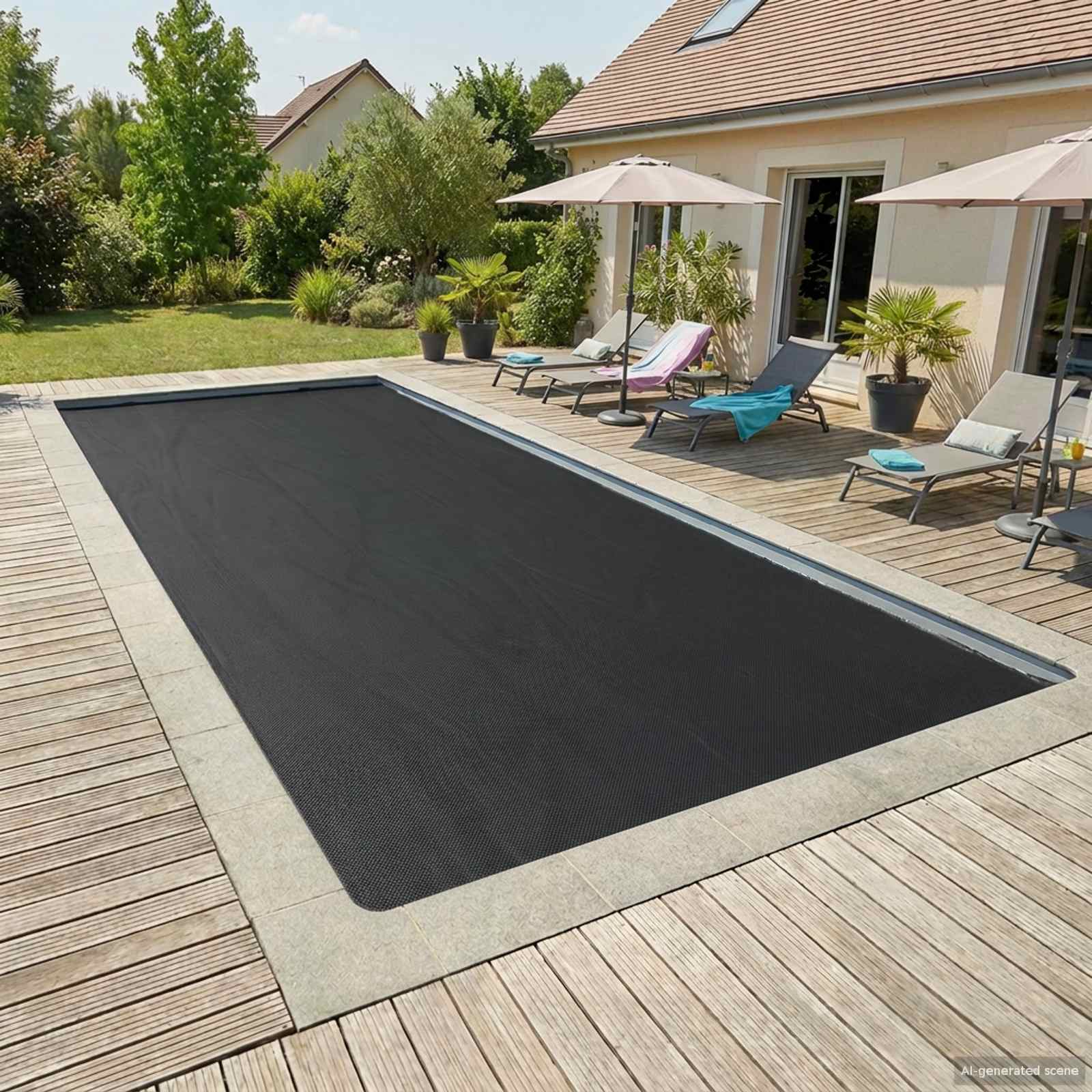 Copertura Solare per Piscina di Alta Qualità Quadrato PE Nero