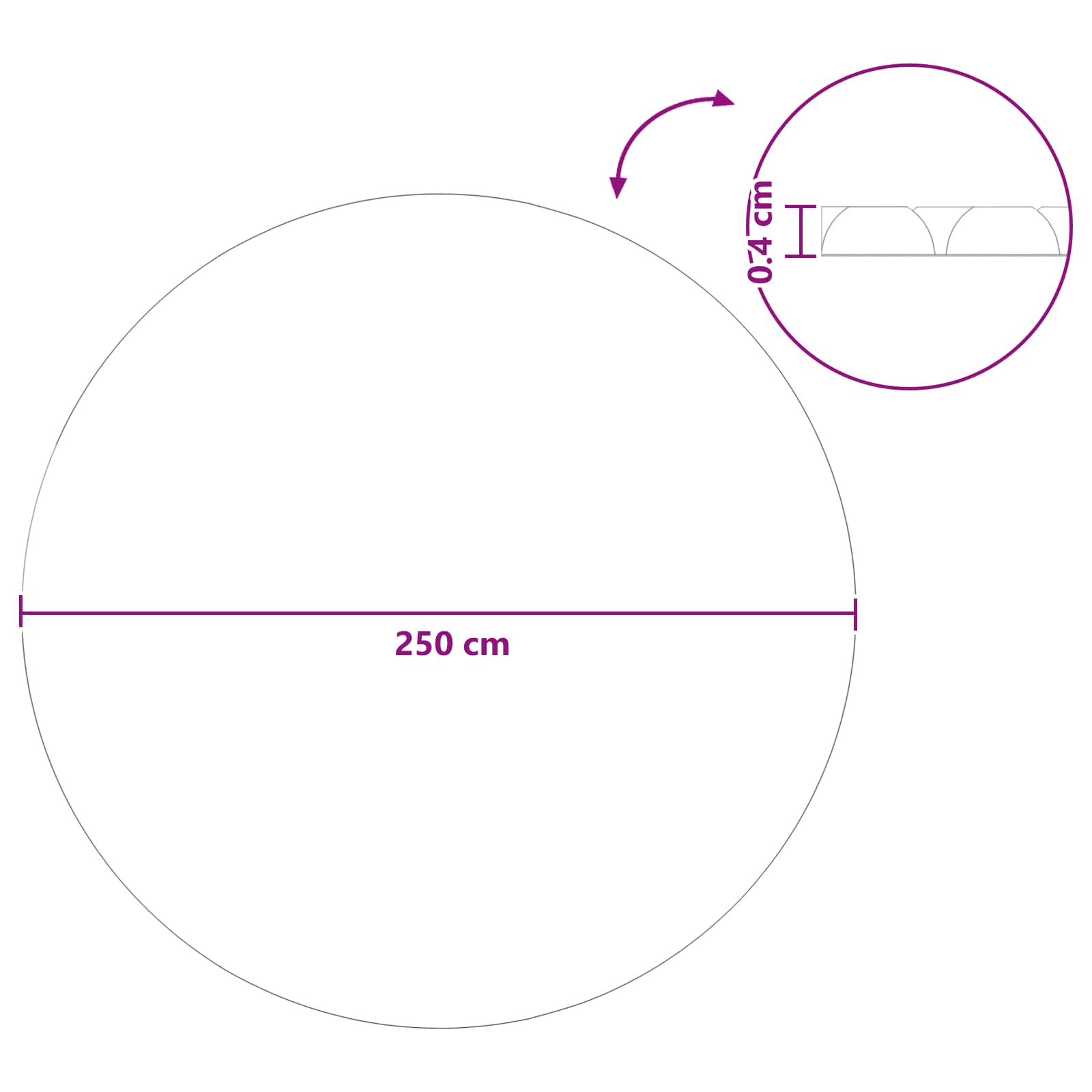 Copertura Solare per Piscina di Alta Qualità Ø 250 cm 200 μm PE
