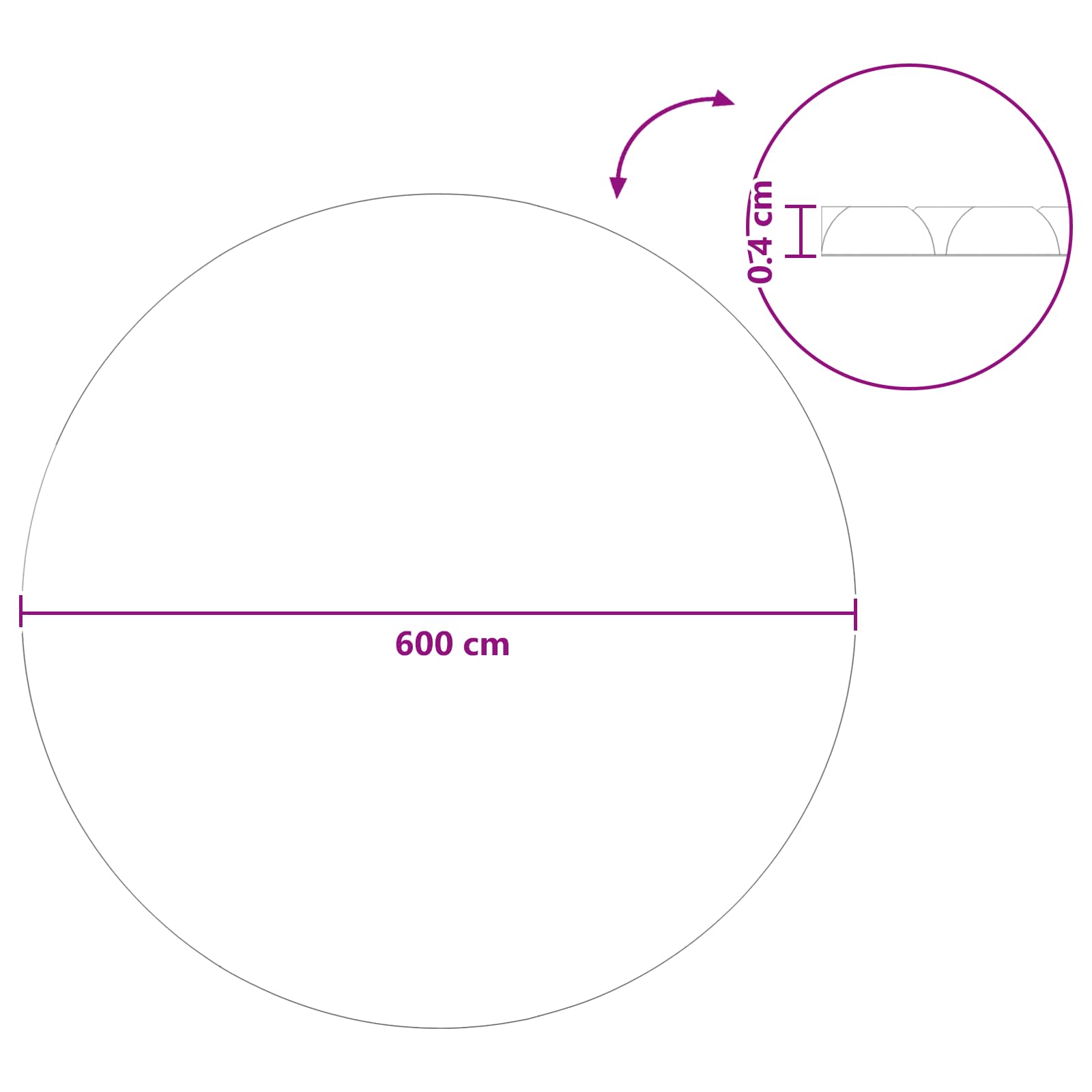 Copertura Solare per Piscina di Alta Qualità Ø 600 cm 200 μm PE