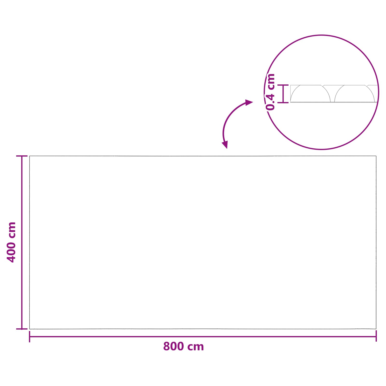 Copertura solare per piscina 800 x 400 cm 110 μm Quadrato PE