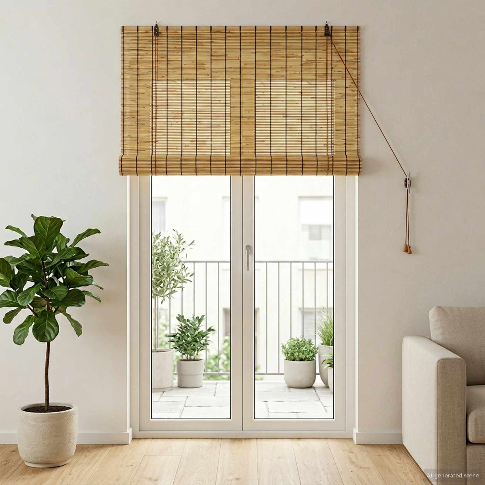 Tenda a rullo Naturale 120 x 220 cm Giunco