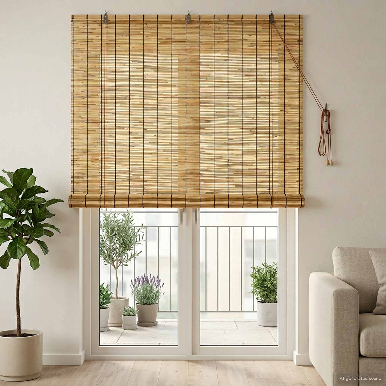 Tenda a rullo Naturale 140 x 220 cm Giunco