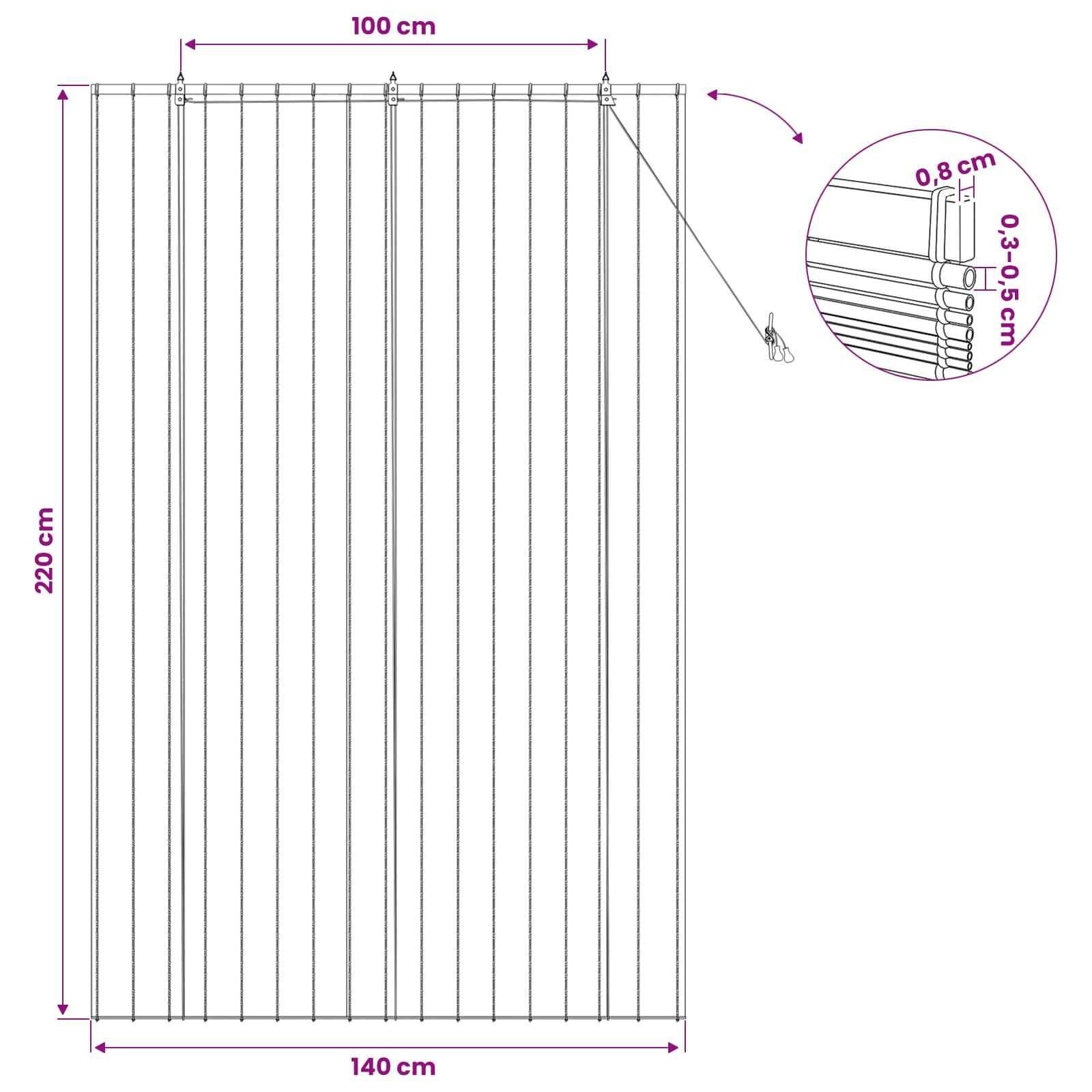 Tenda a rullo Naturale 140 x 220 cm Giunco