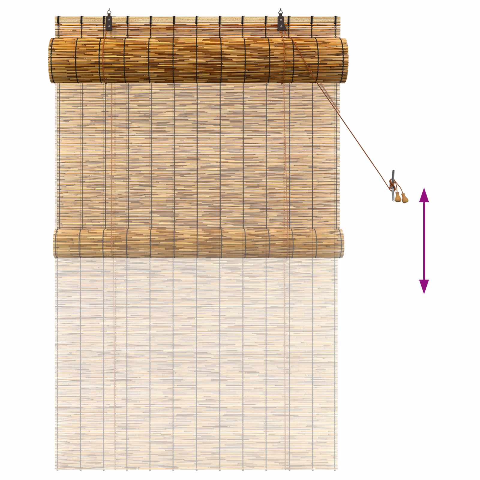 Tenda a rullo Marrone 100 x 160 cm Giunco