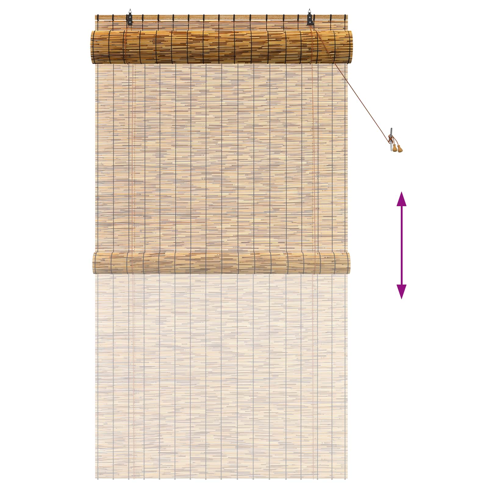 Tenda a rullo Marrone 120 x 220 cm Giunco