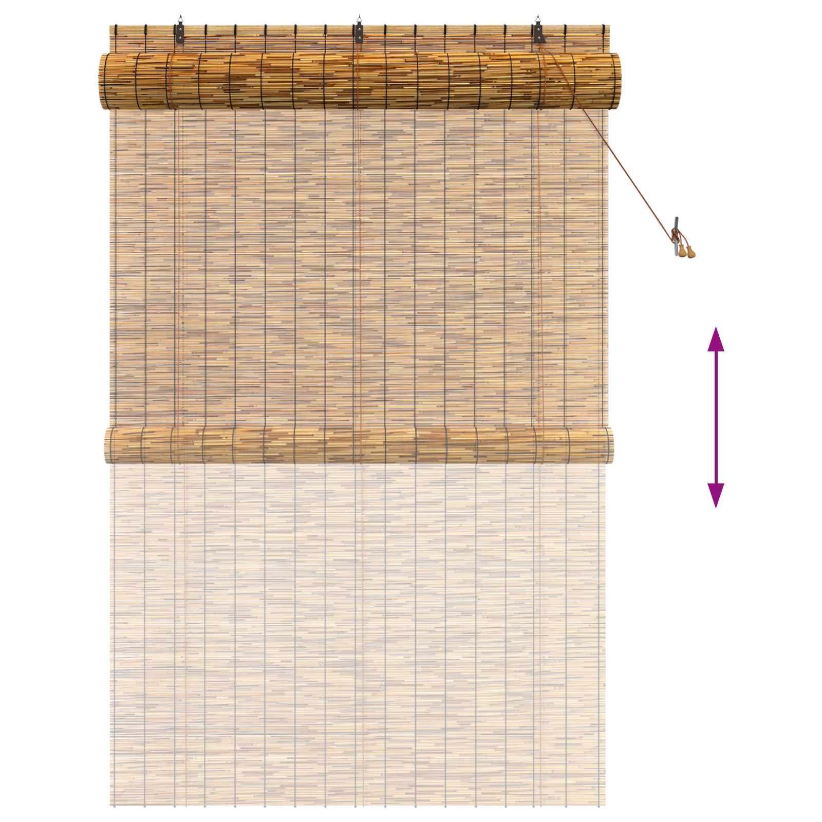 Tenda a rullo Marrone 140 x 220 cm Giunco
