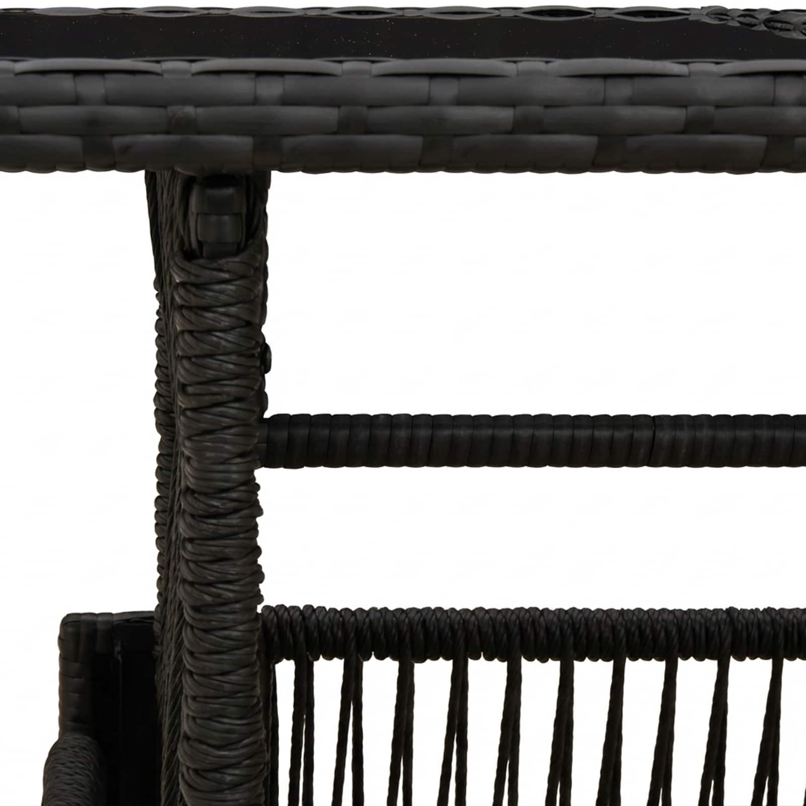 Tavolo da giardino sollevabile Nero 100 x 55 x 37 cm