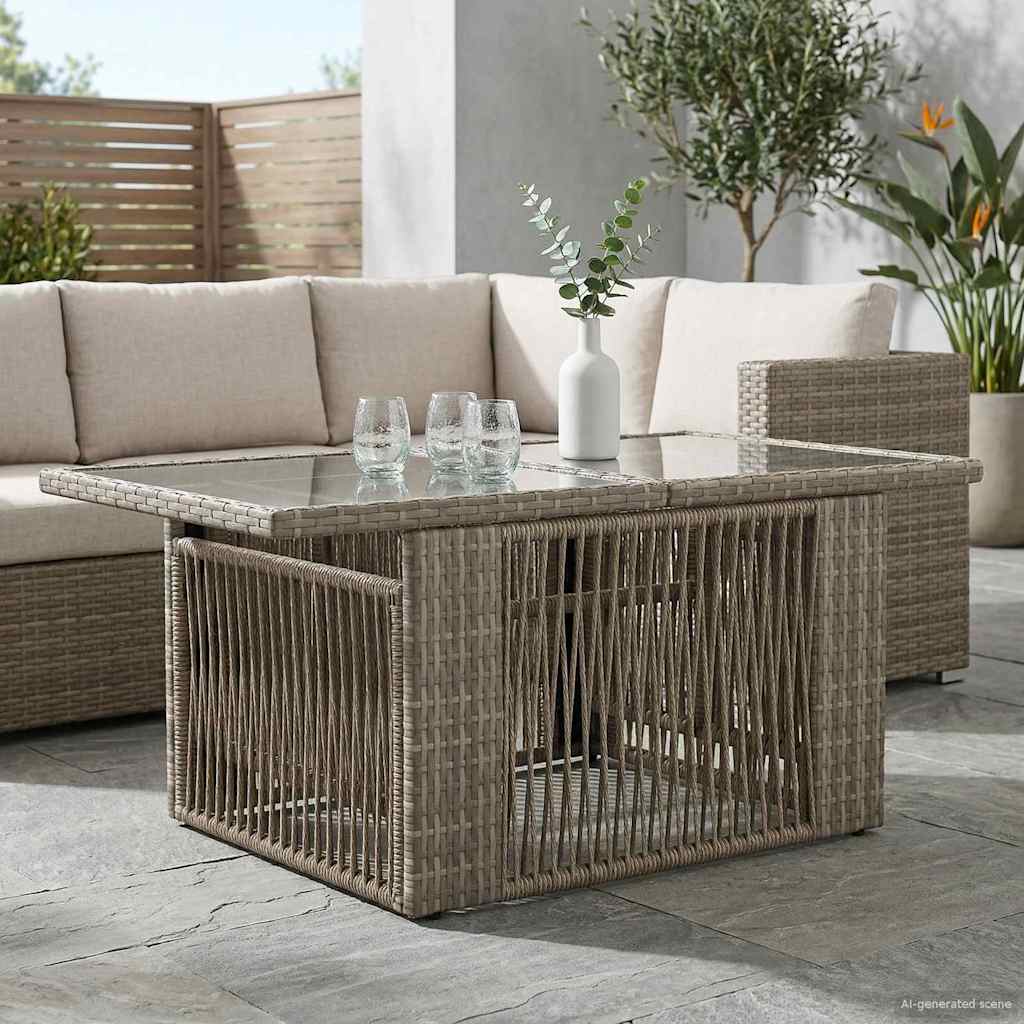 Tavolo da giardino sollevabile Grigio 100 x 55 x 37 cm