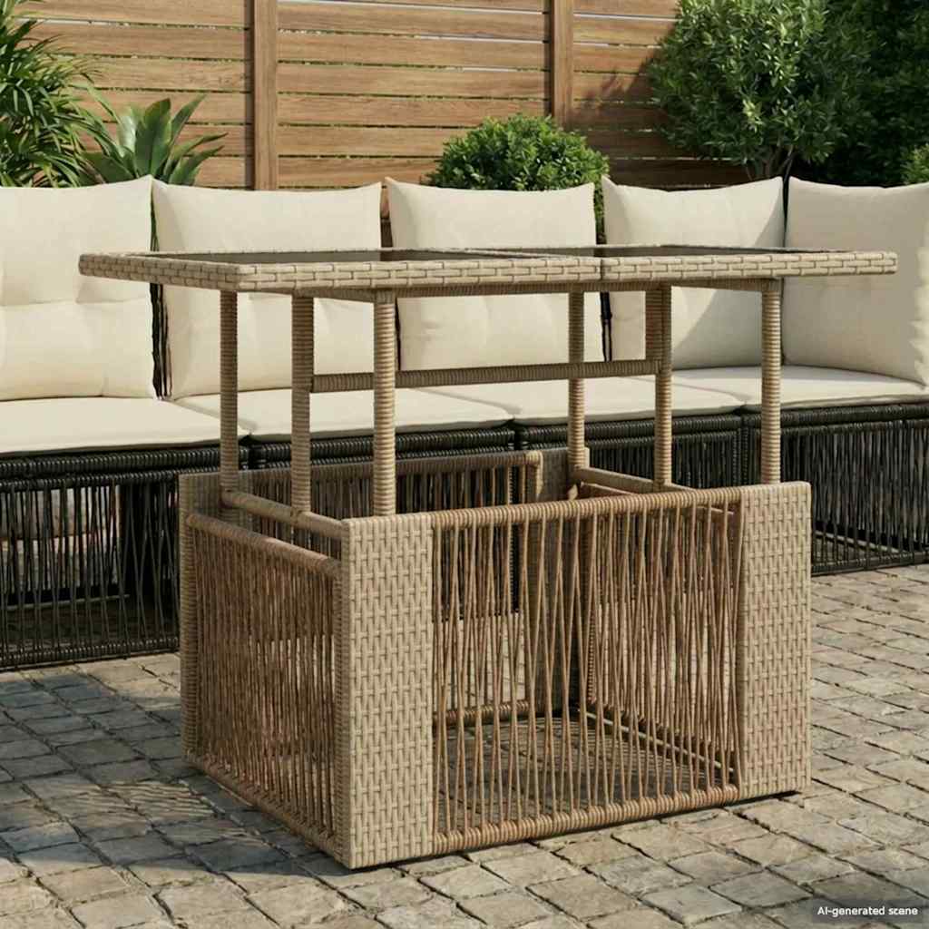 Tavolo da giardino sollevabile Beige 100 x 55 x 37 cm