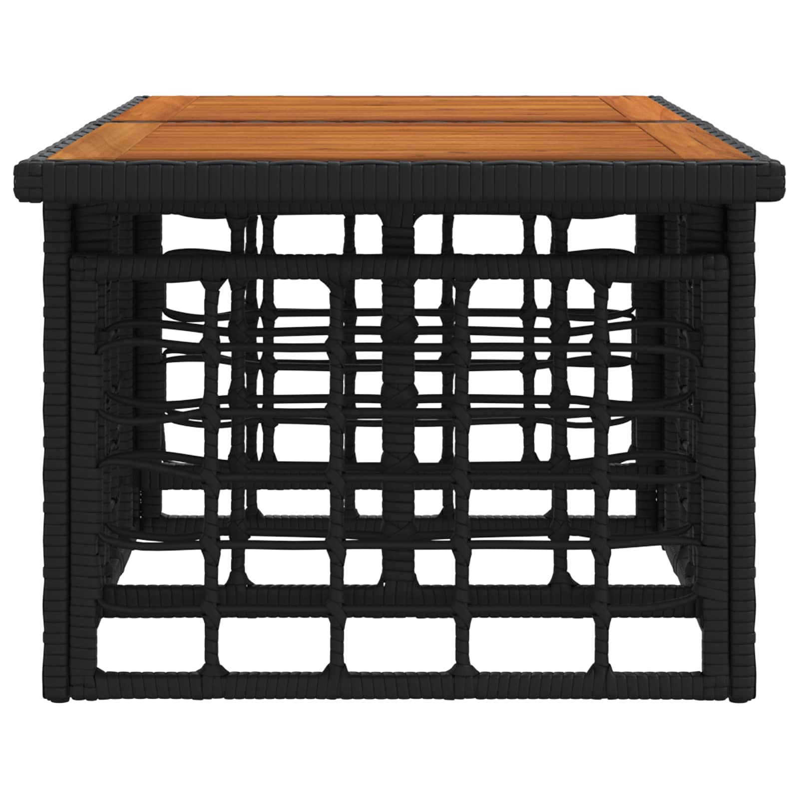 Tavolo da giardino sollevabile Nero e naturale 100 x 55 x 37 cm