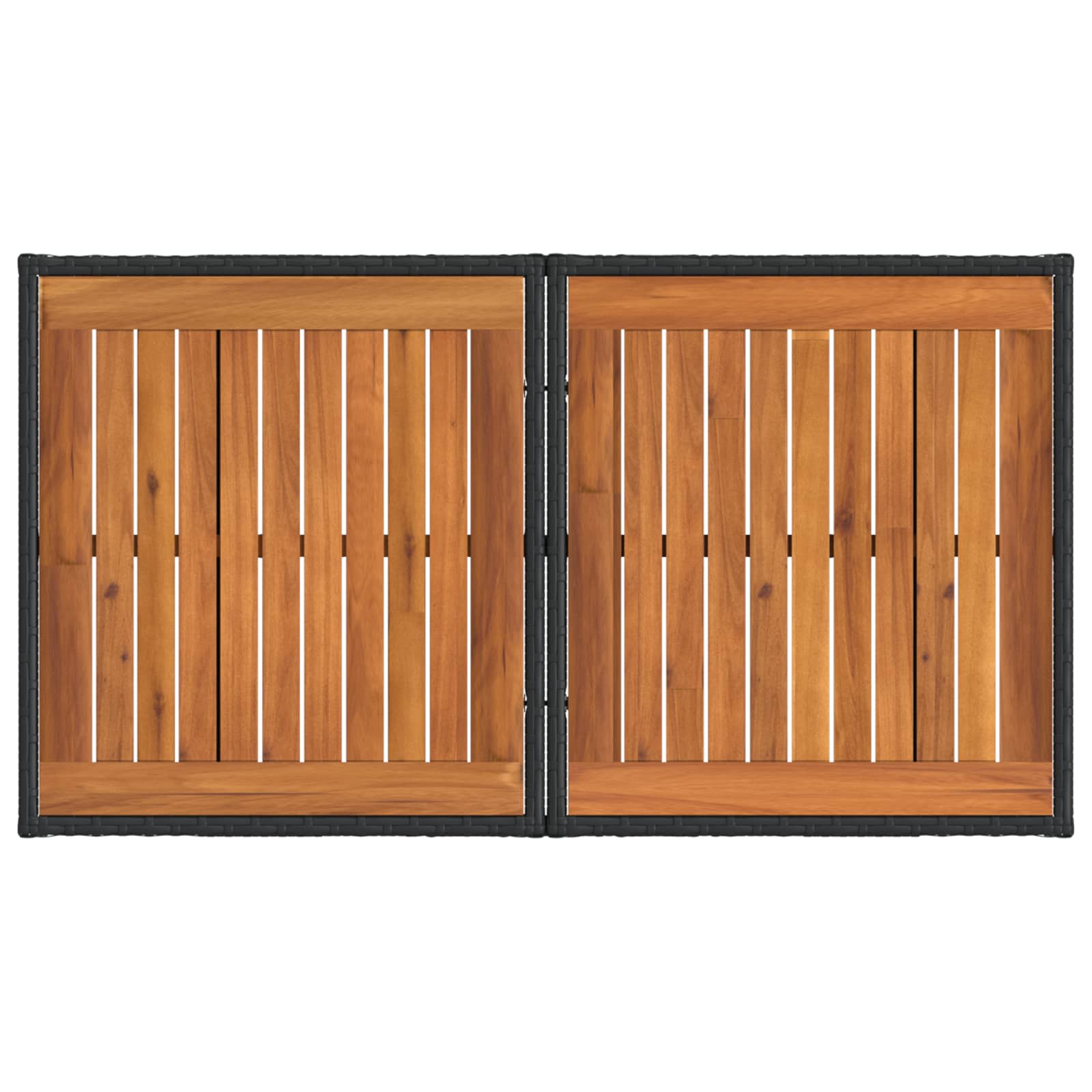 Tavolo da giardino sollevabile Nero e naturale 100 x 55 x 37 cm