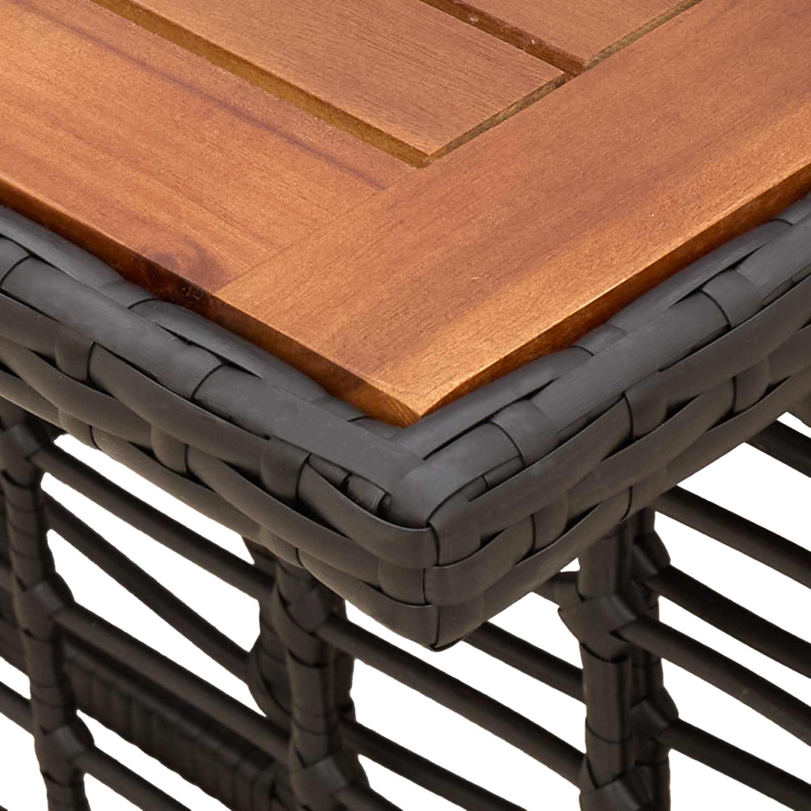 Tavolo da giardino sollevabile Nero e naturale 100 x 55 x 37 cm