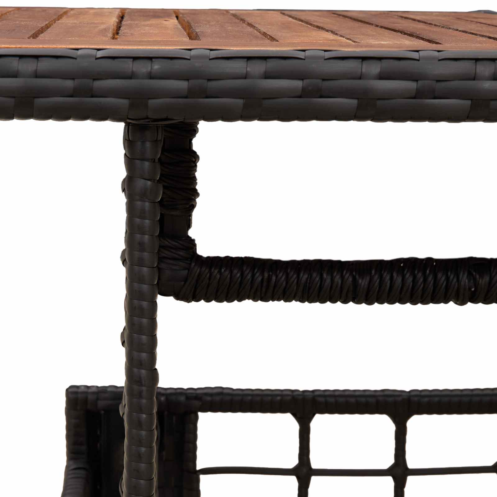 Tavolo da giardino sollevabile Nero e naturale 100 x 55 x 37 cm